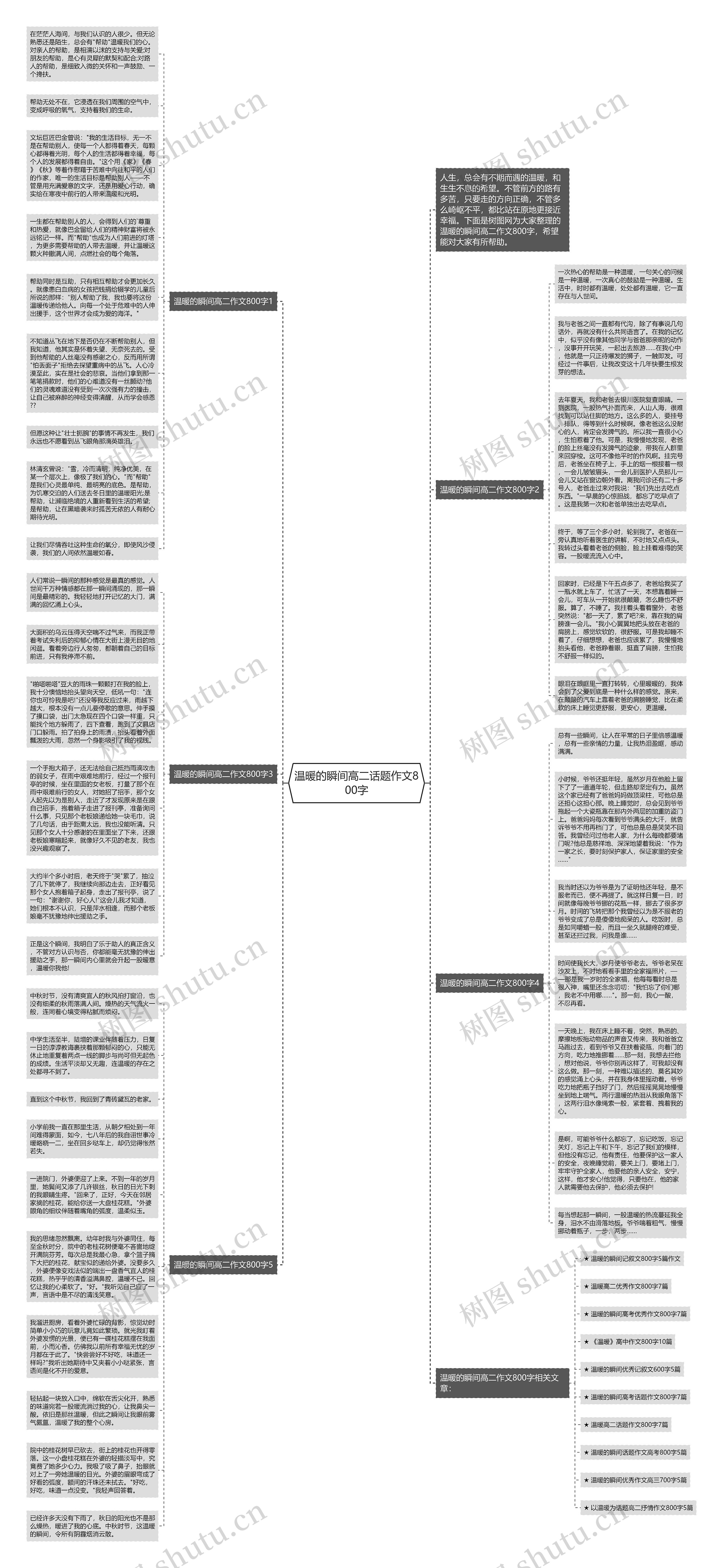 温暖的瞬间高二话题作文800字思维导图