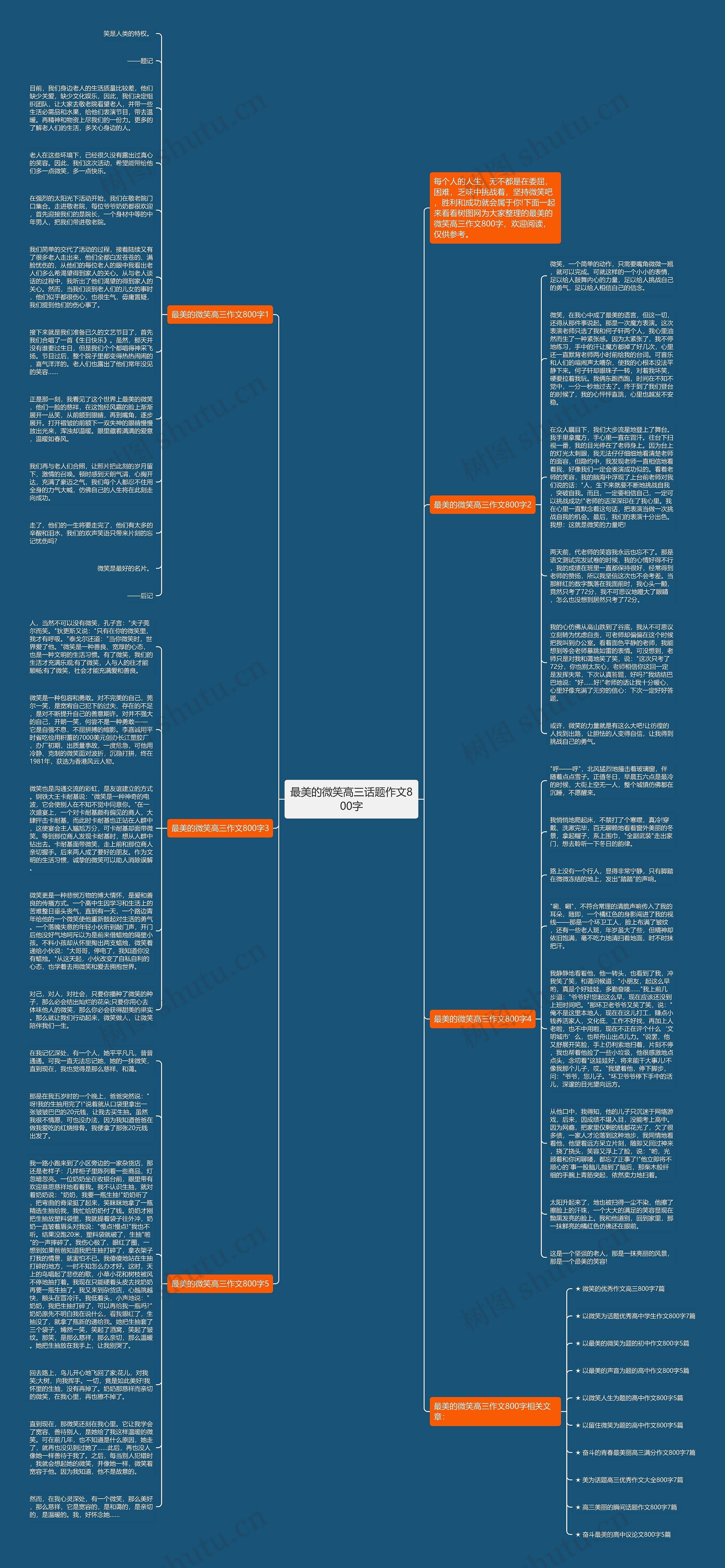最美的微笑高三话题作文800字思维导图