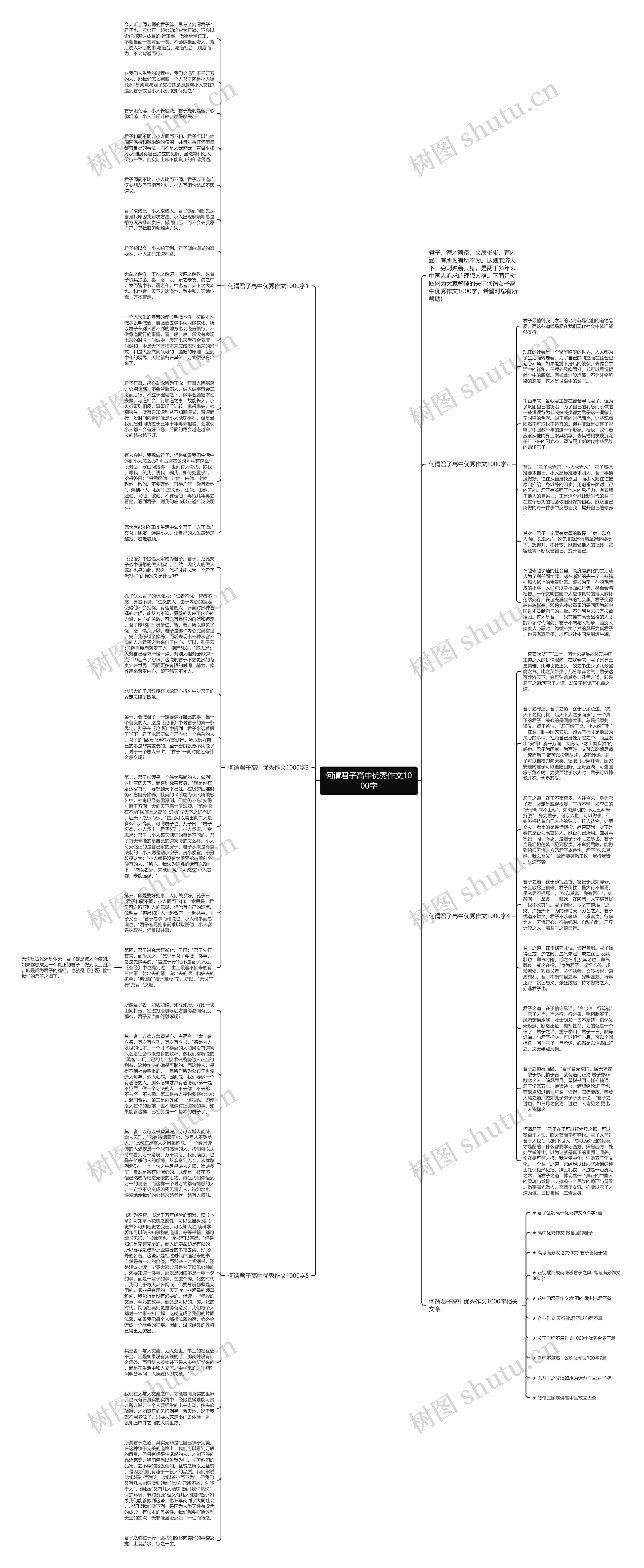 何谓君子高中优秀作文1000字思维导图