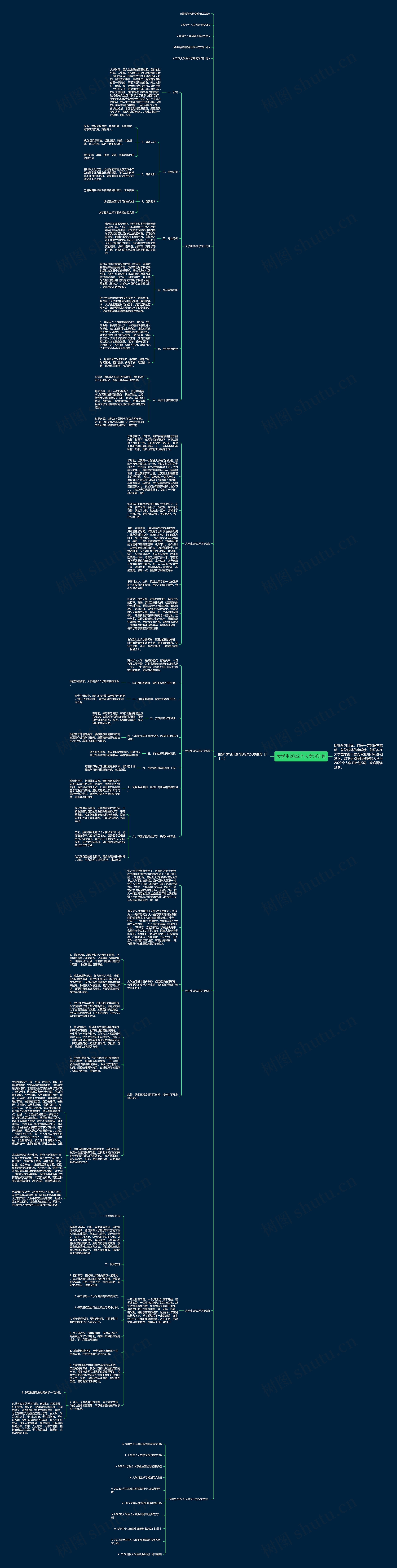 大学生2022个人学习计划思维导图