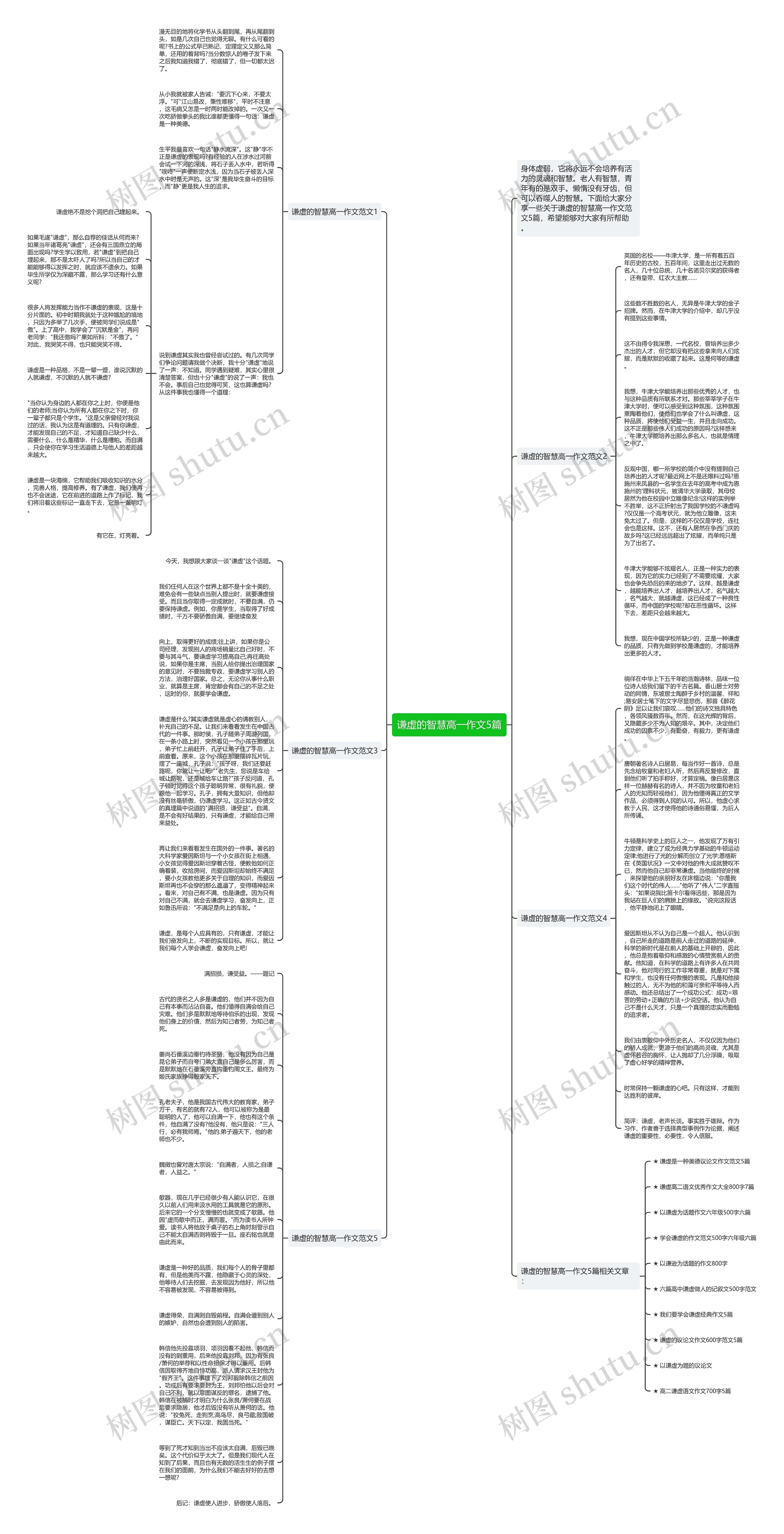 谦虚的智慧高一作文5篇思维导图