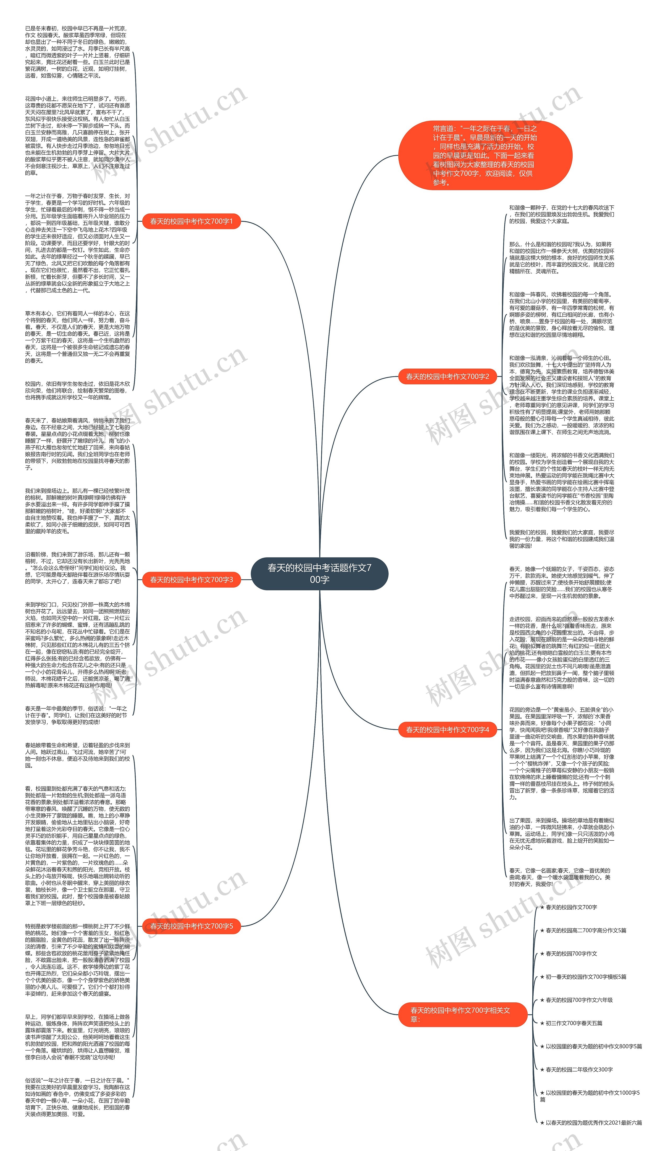 春天的校园中考话题作文700字思维导图