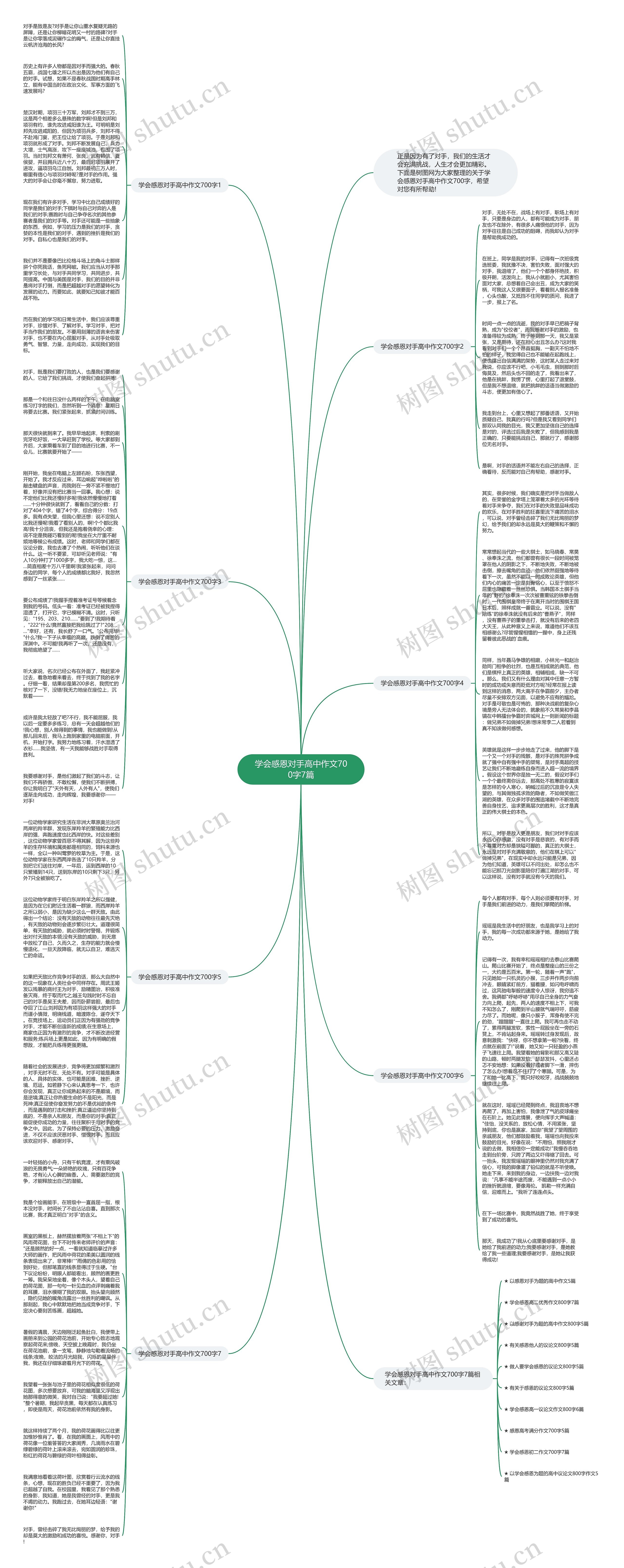学会感恩对手高中作文700字7篇思维导图