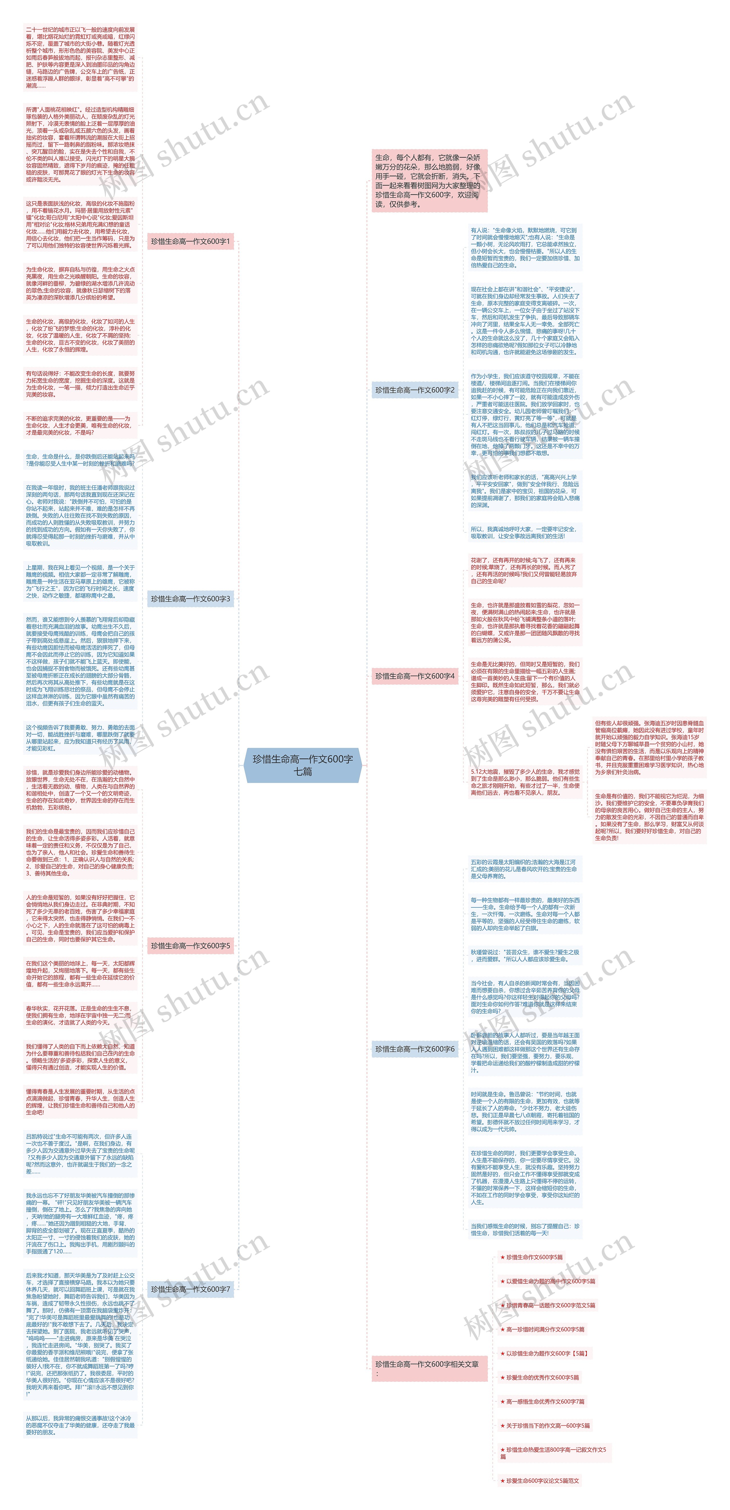 珍惜生命高一作文600字七篇思维导图
