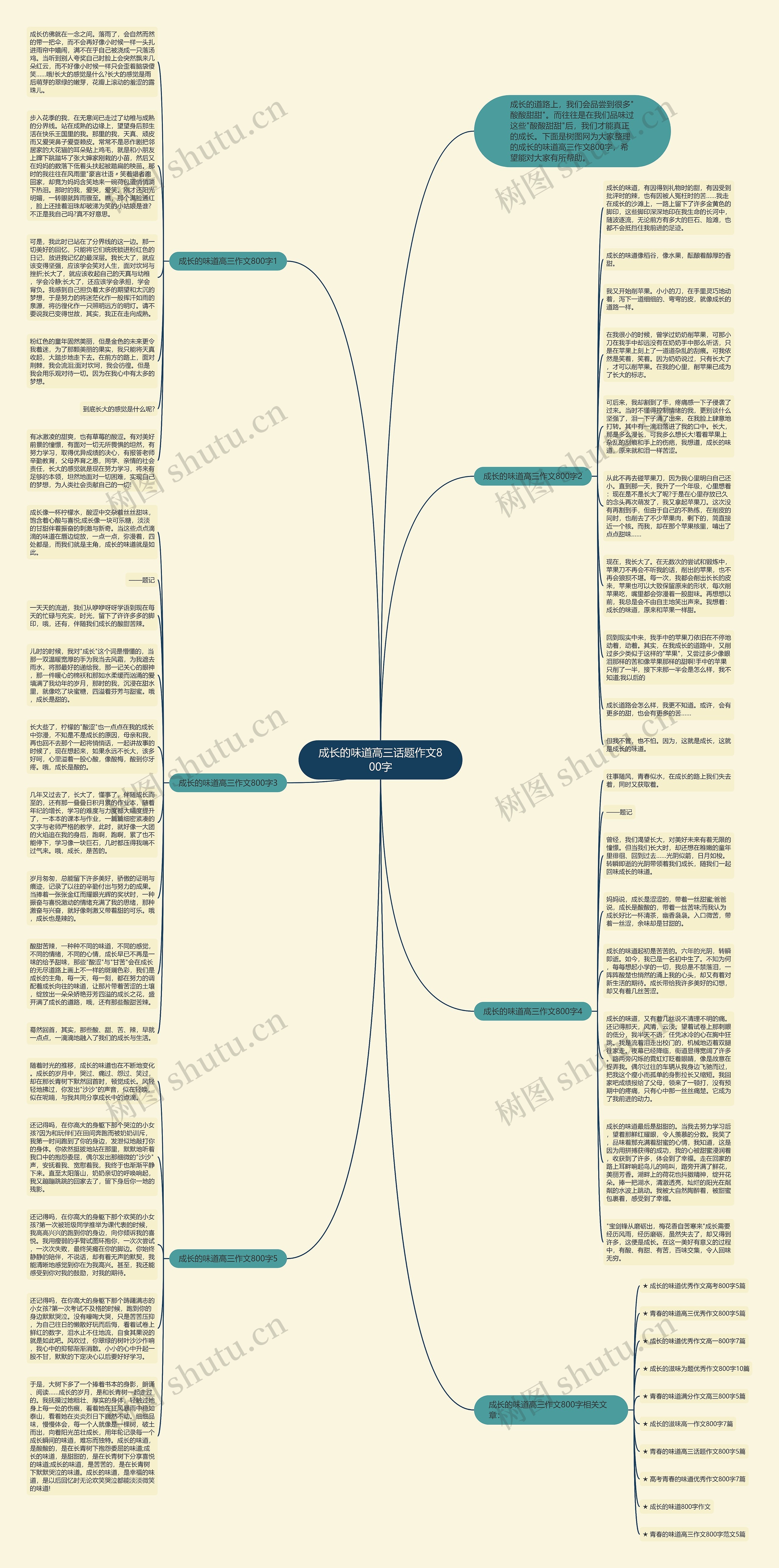成长的味道高三话题作文800字思维导图
