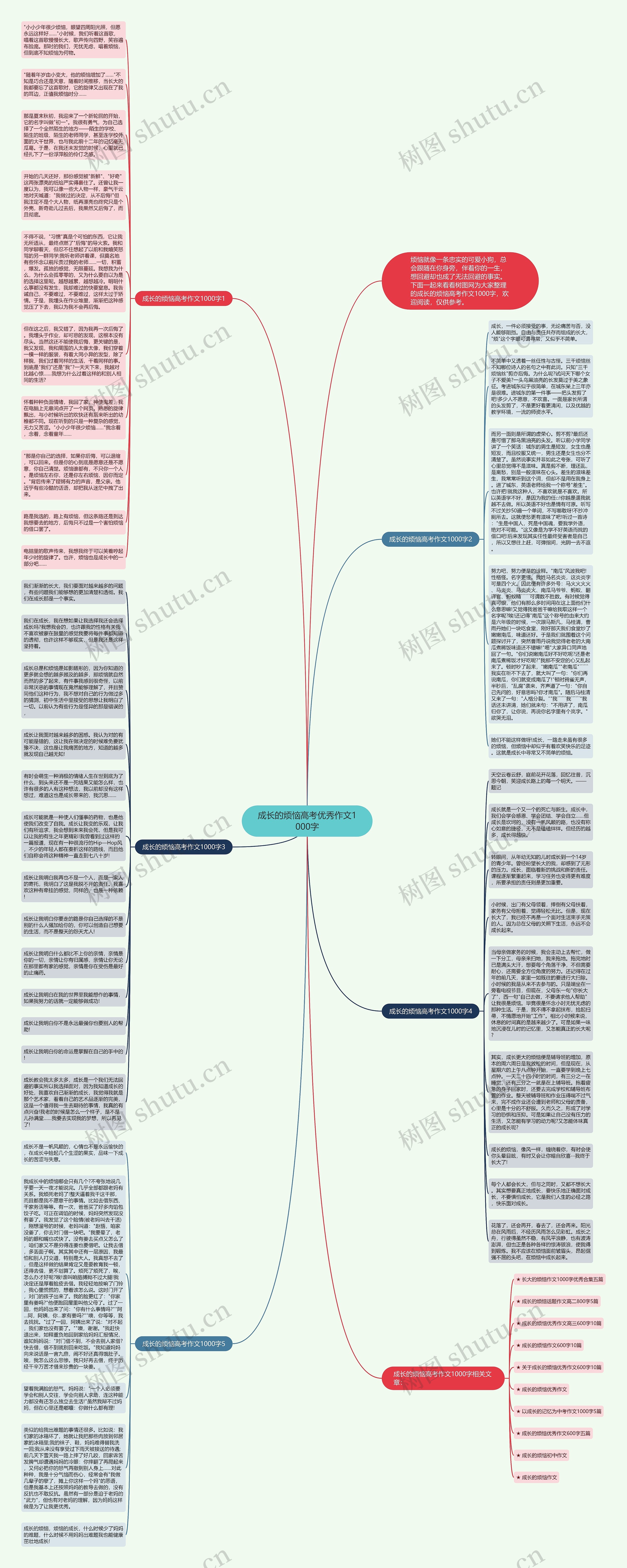 成长的烦恼高考优秀作文1000字思维导图