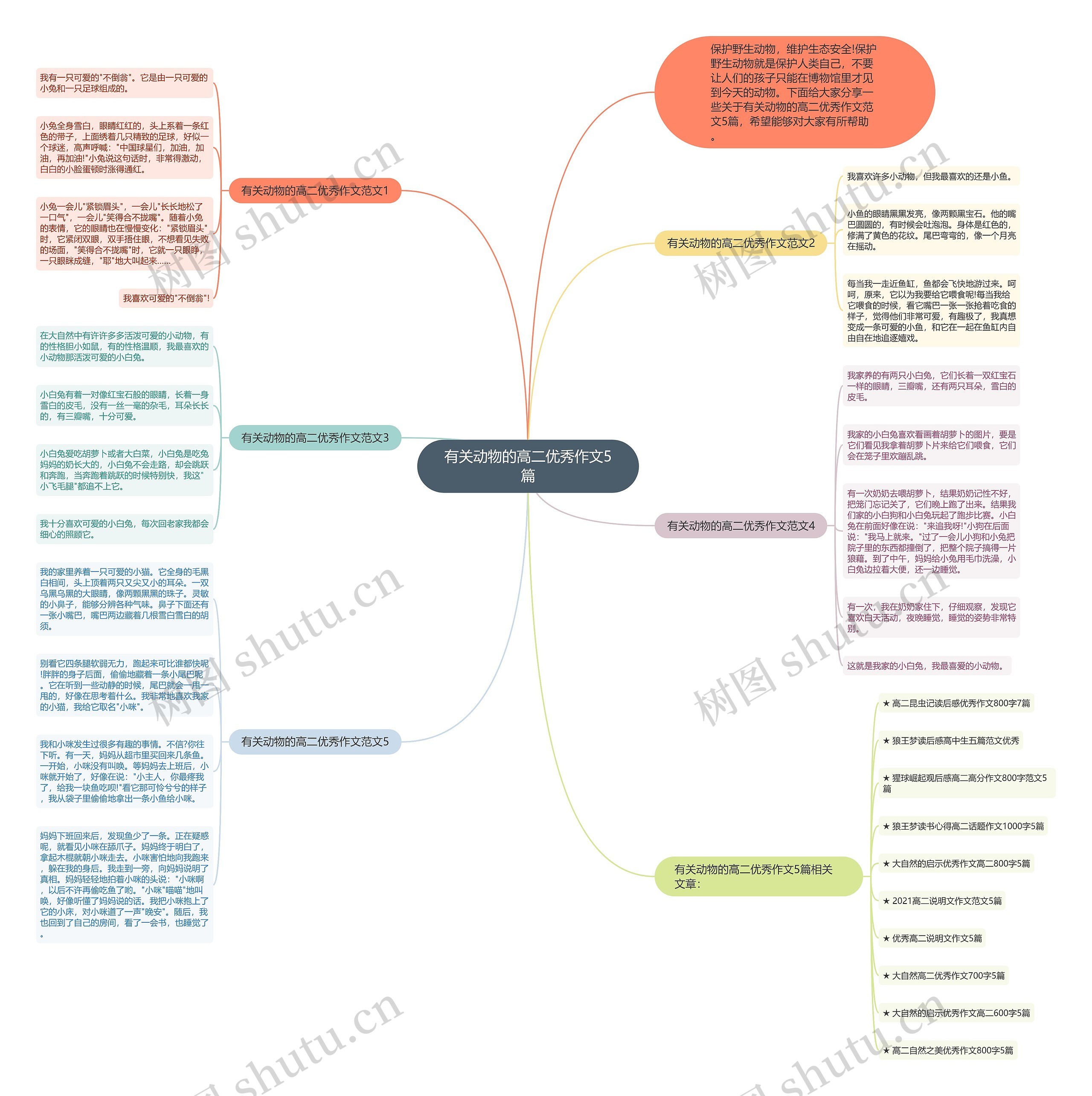 有关动物的高二优秀作文5篇思维导图