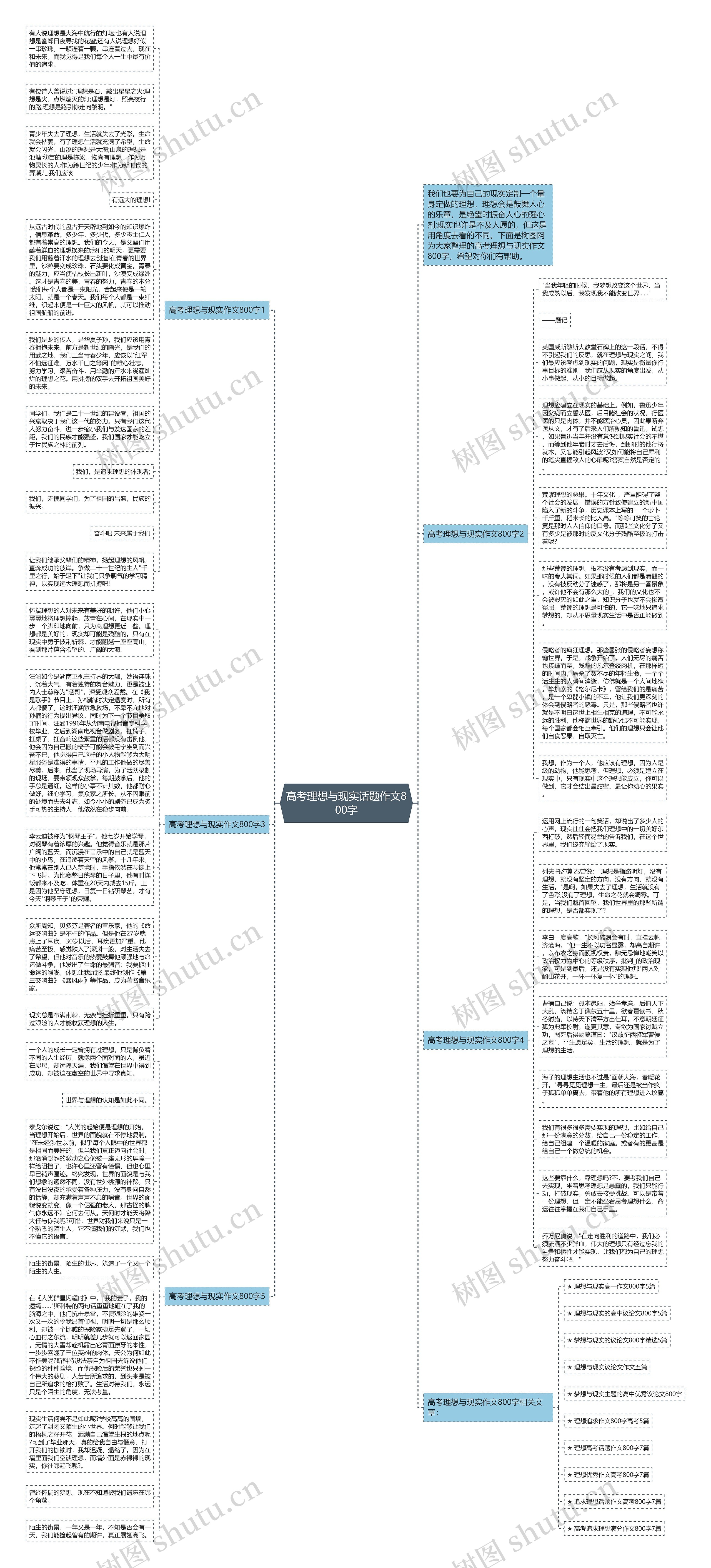 高考理想与现实话题作文800字思维导图