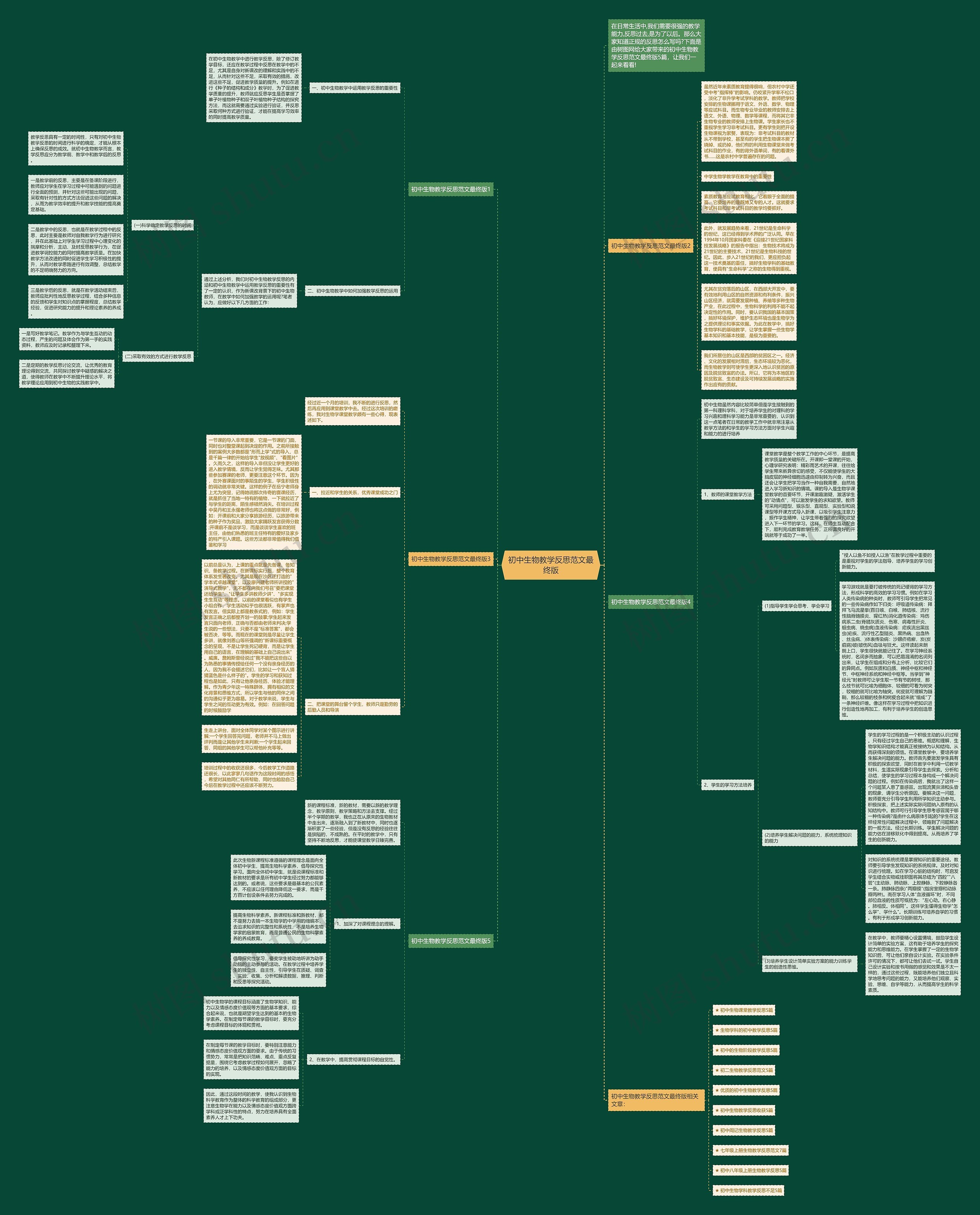 初中生物教学反思范文最终版思维导图