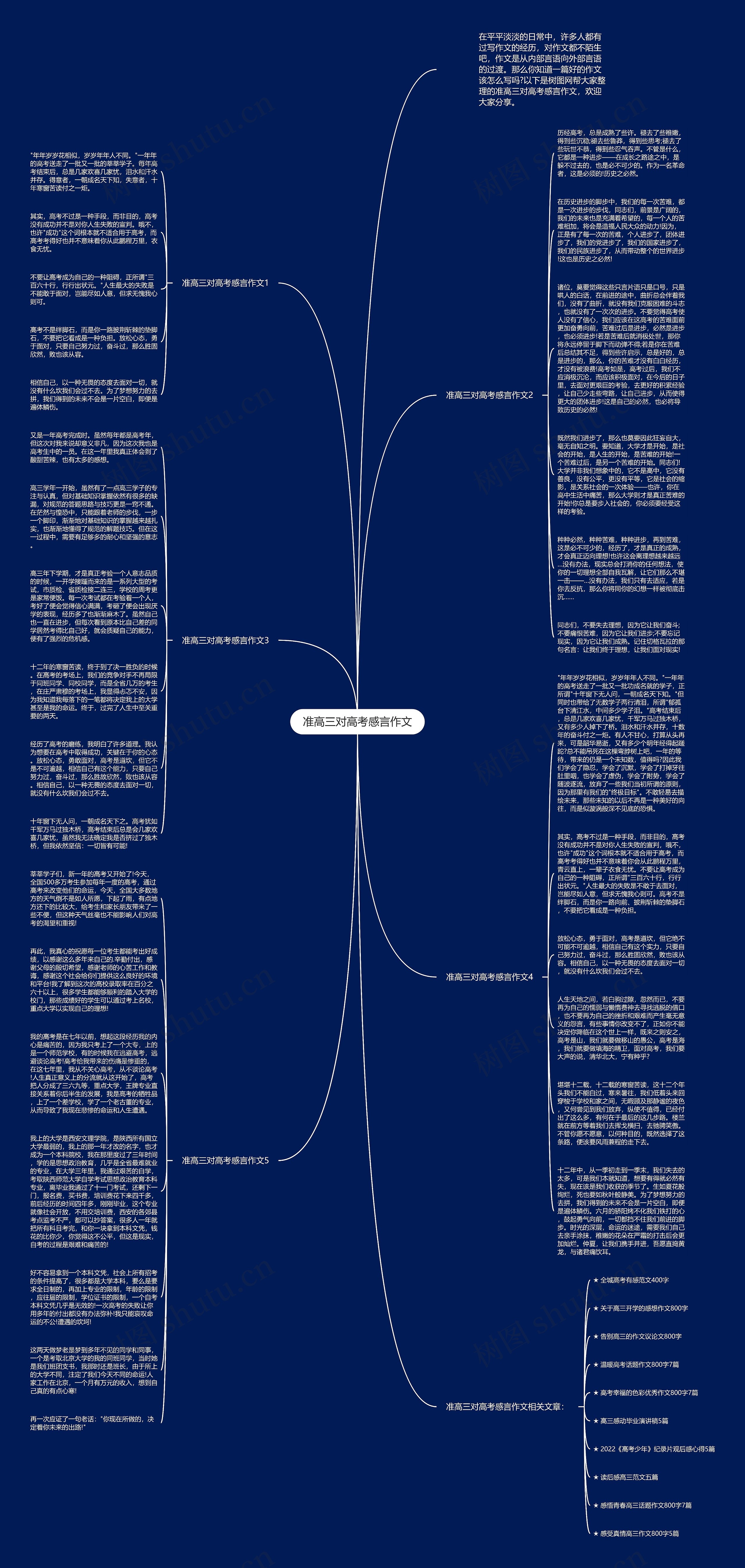 准高三对高考感言作文思维导图