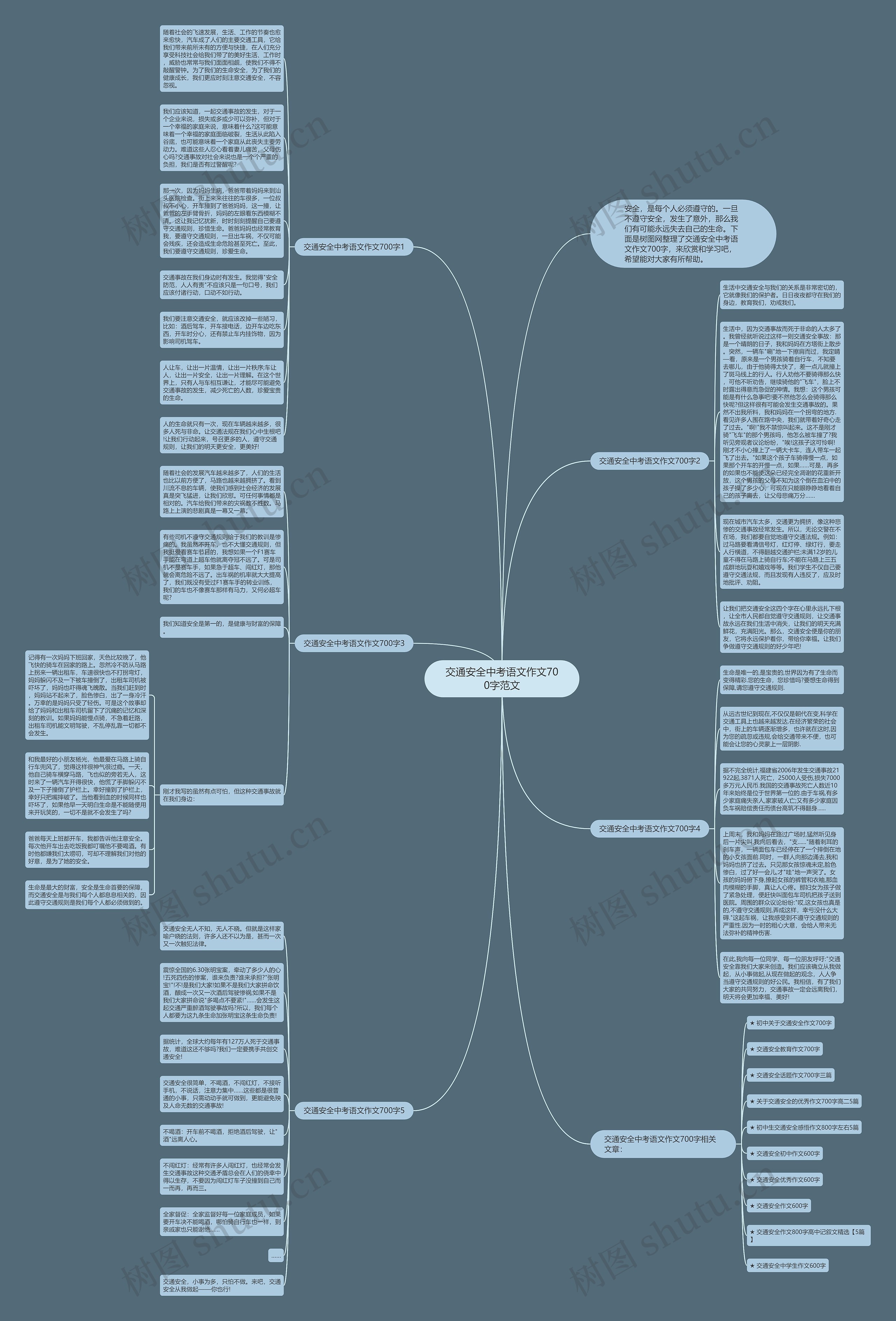 交通安全中考语文作文700字范文思维导图