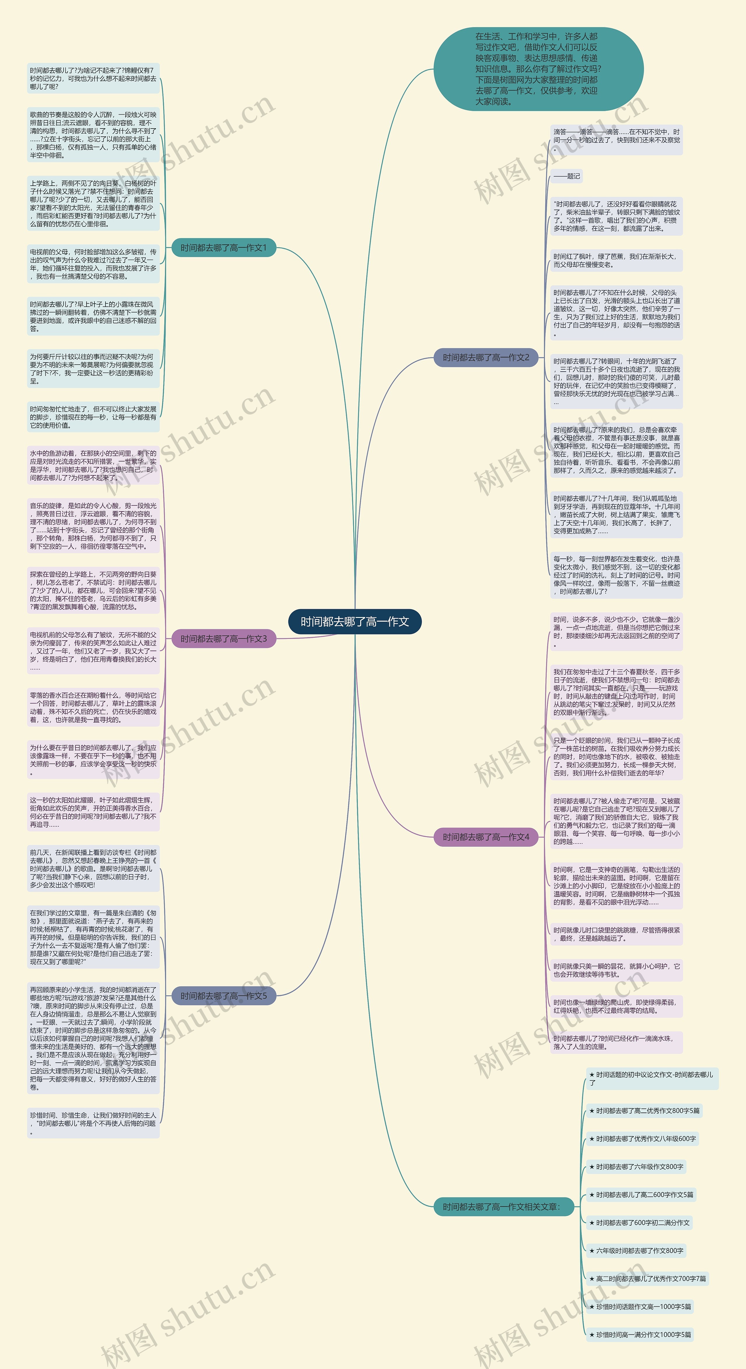 时间都去哪了高一作文思维导图