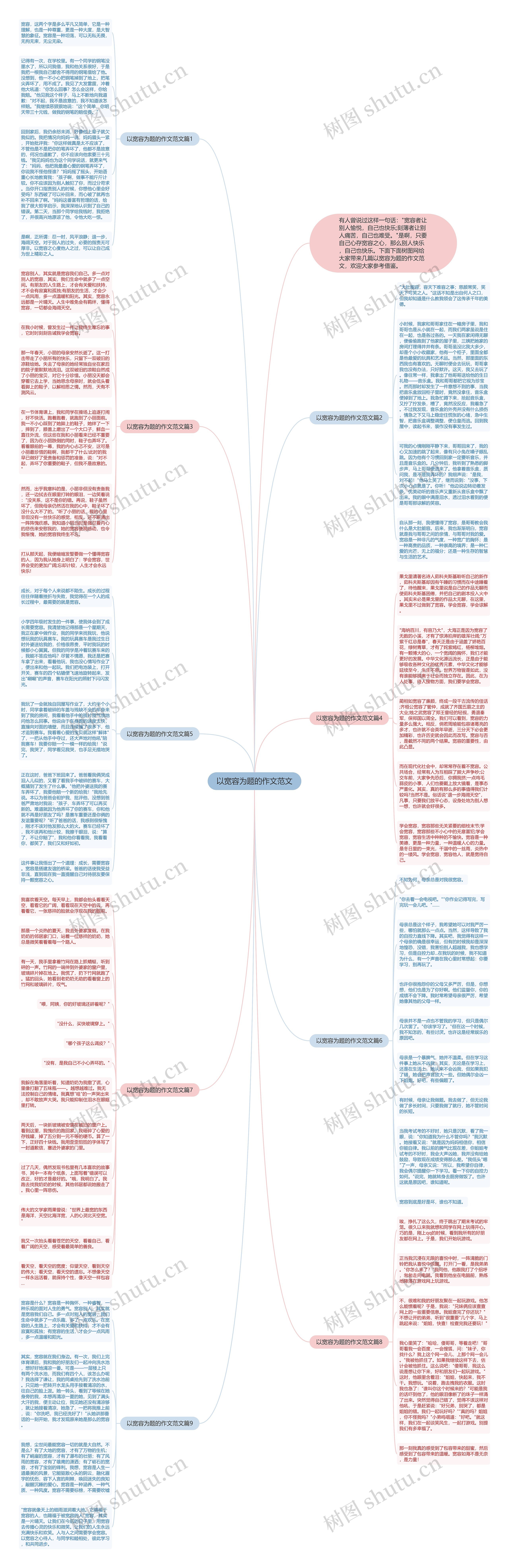 以宽容为题的作文范文思维导图
