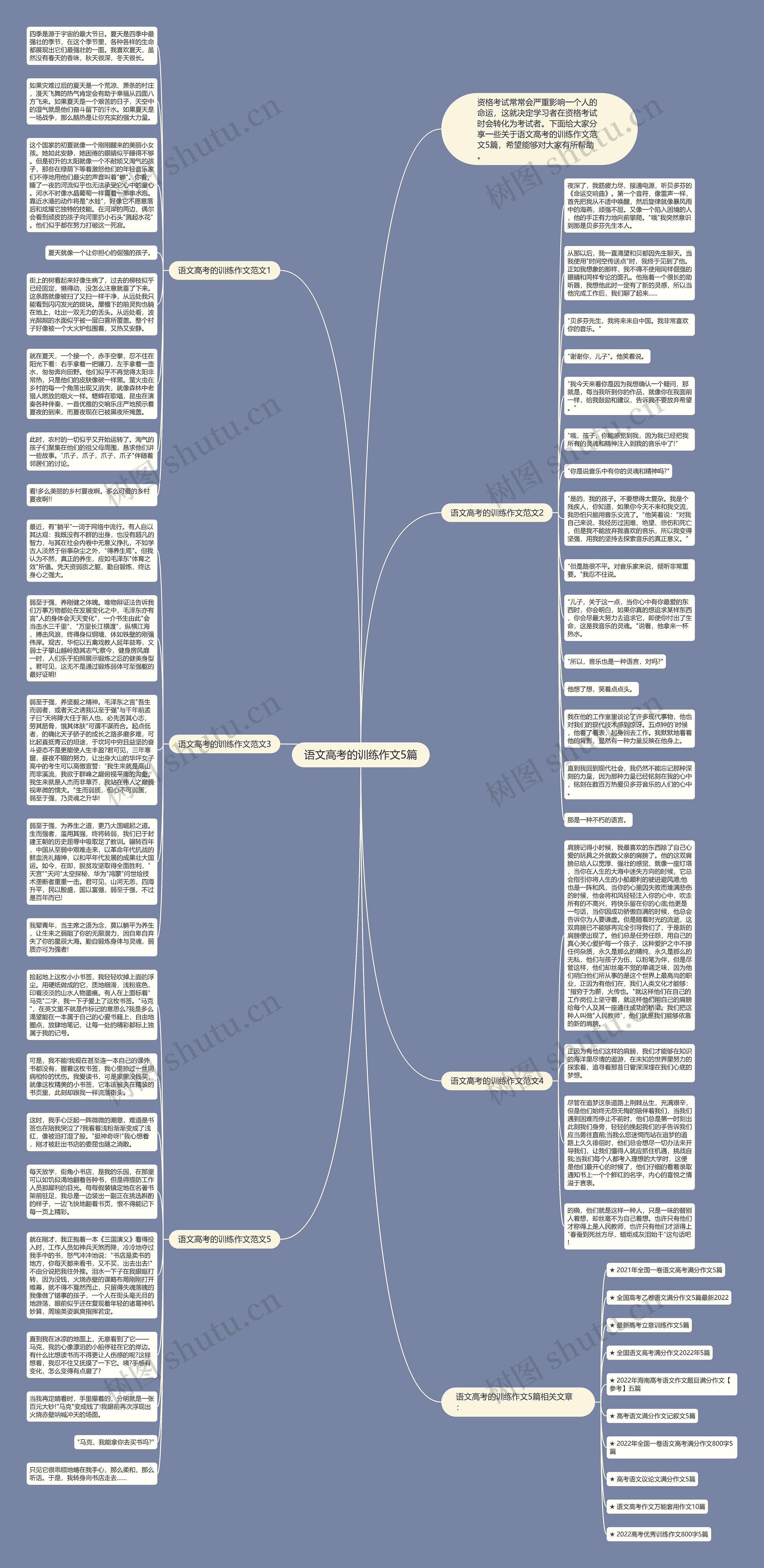 语文高考的训练作文5篇思维导图