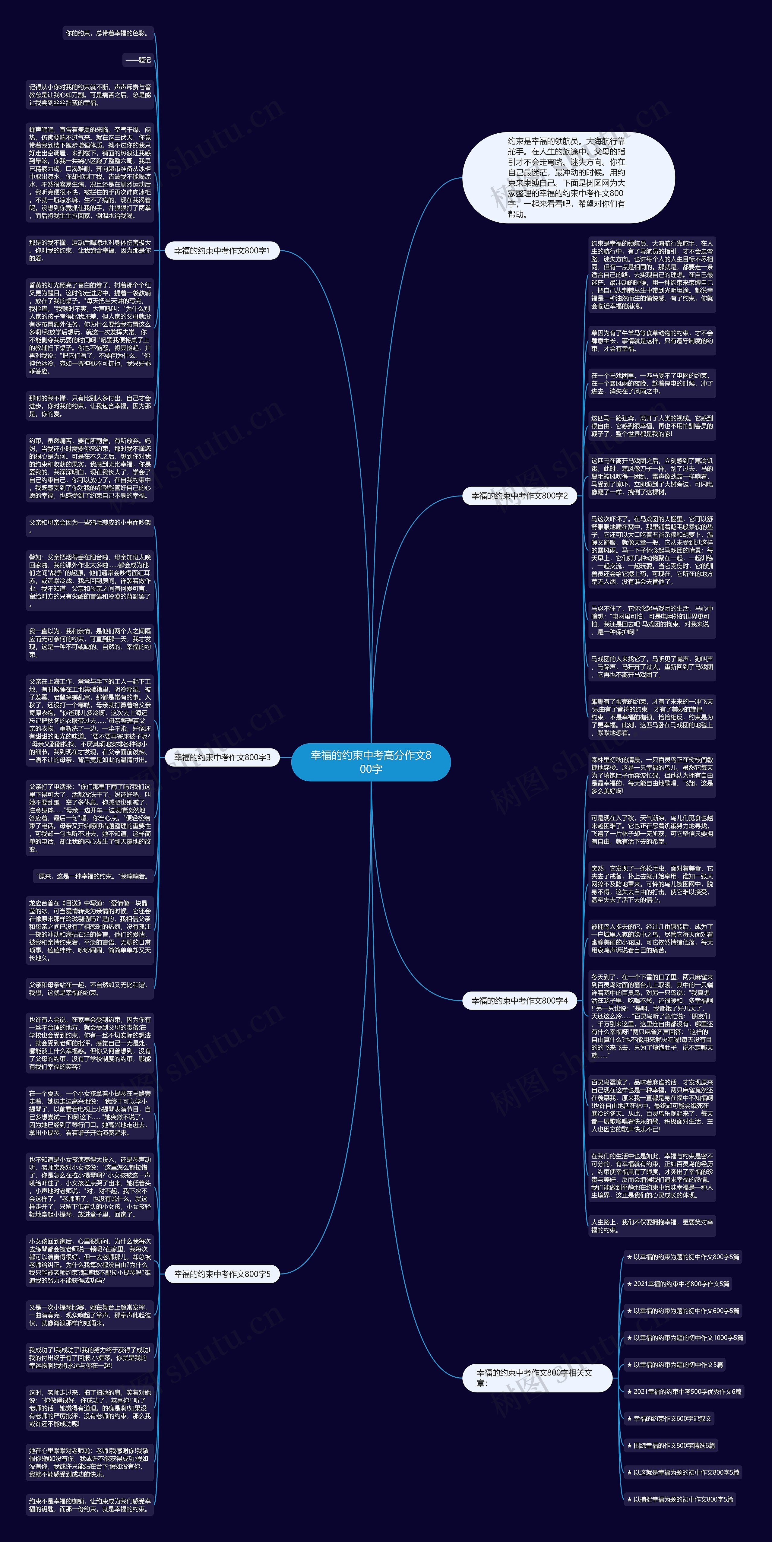 幸福的约束中考高分作文800字思维导图