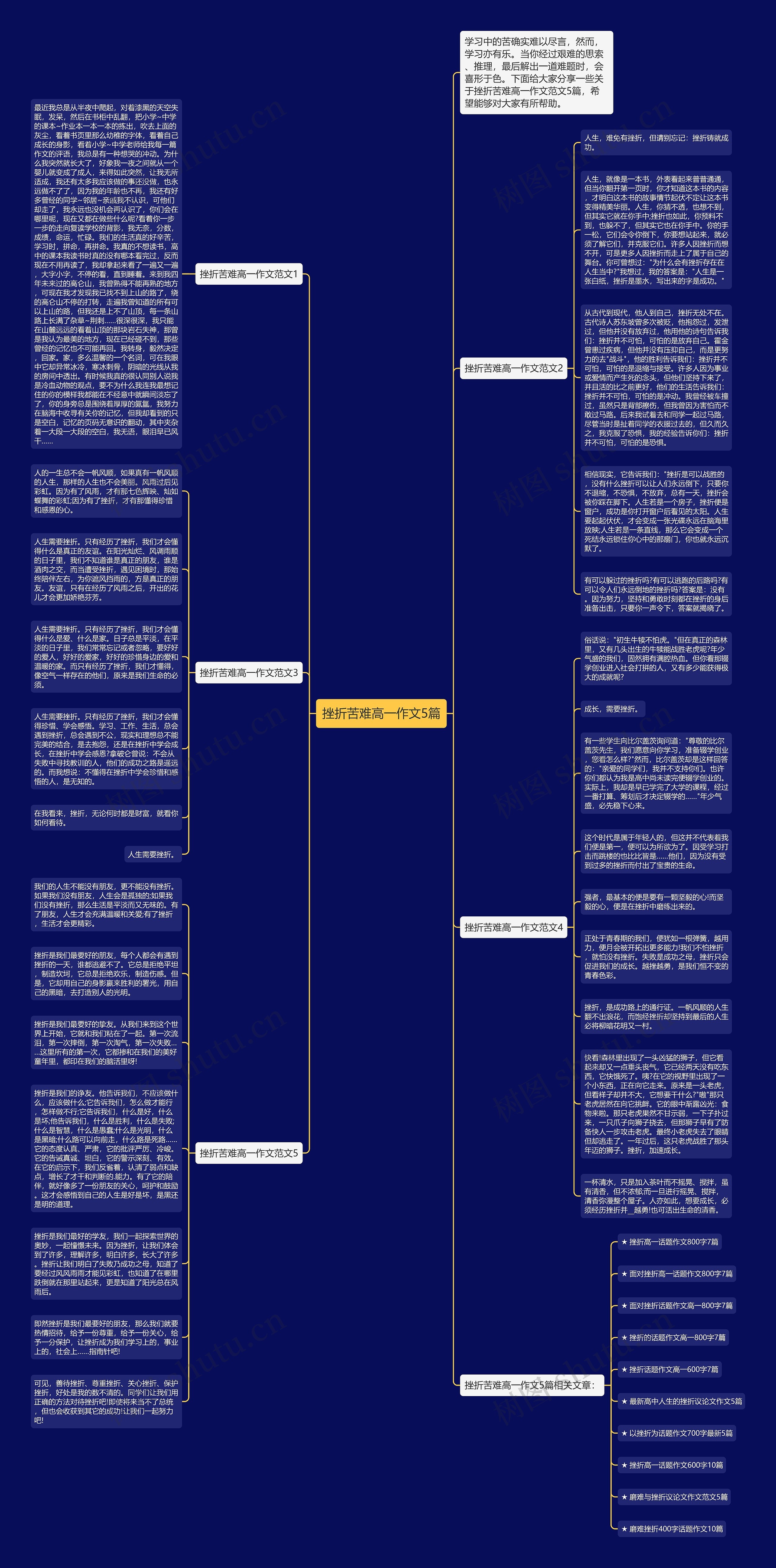 挫折苦难高一作文5篇思维导图