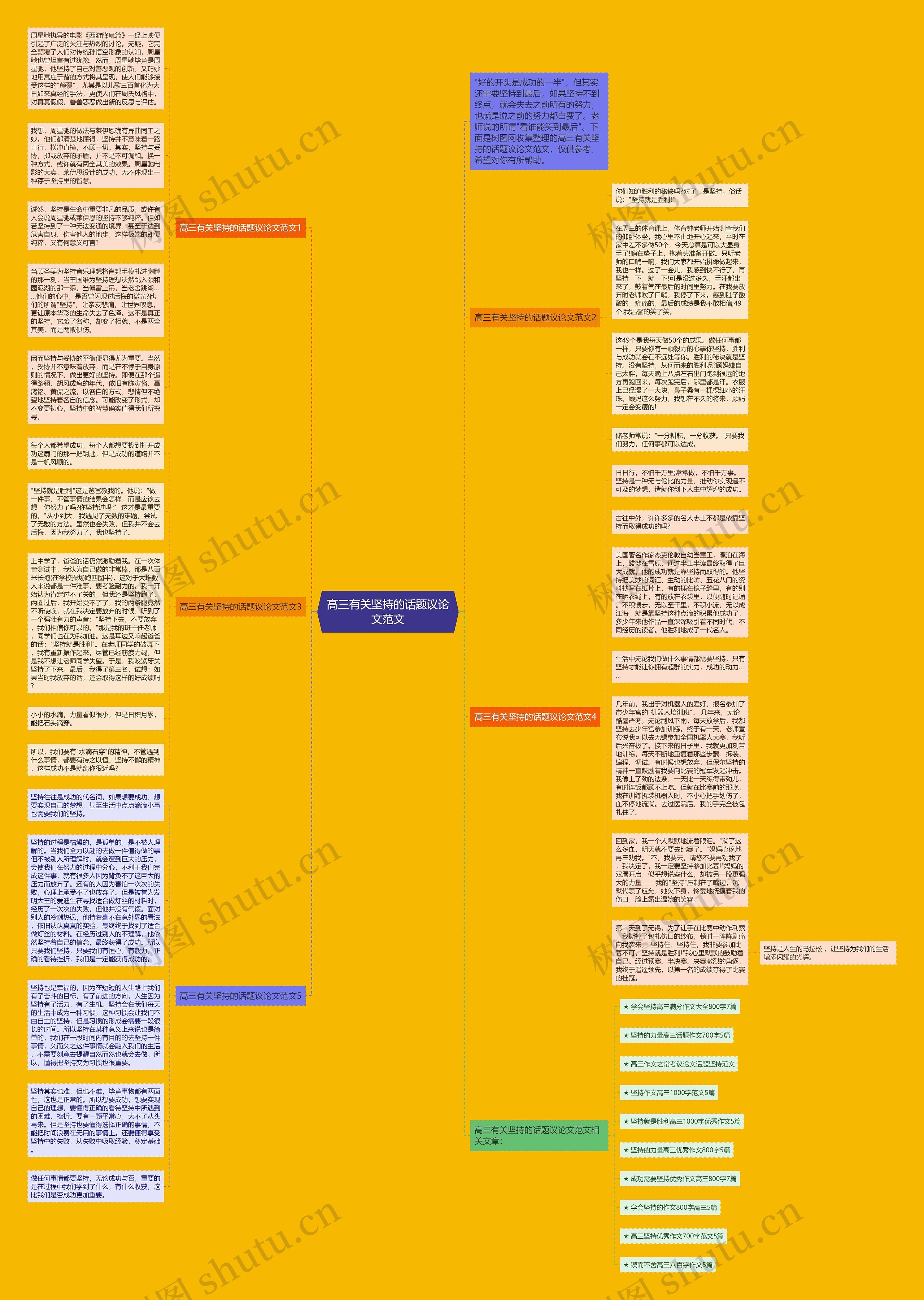 高三有关坚持的话题议论文范文思维导图