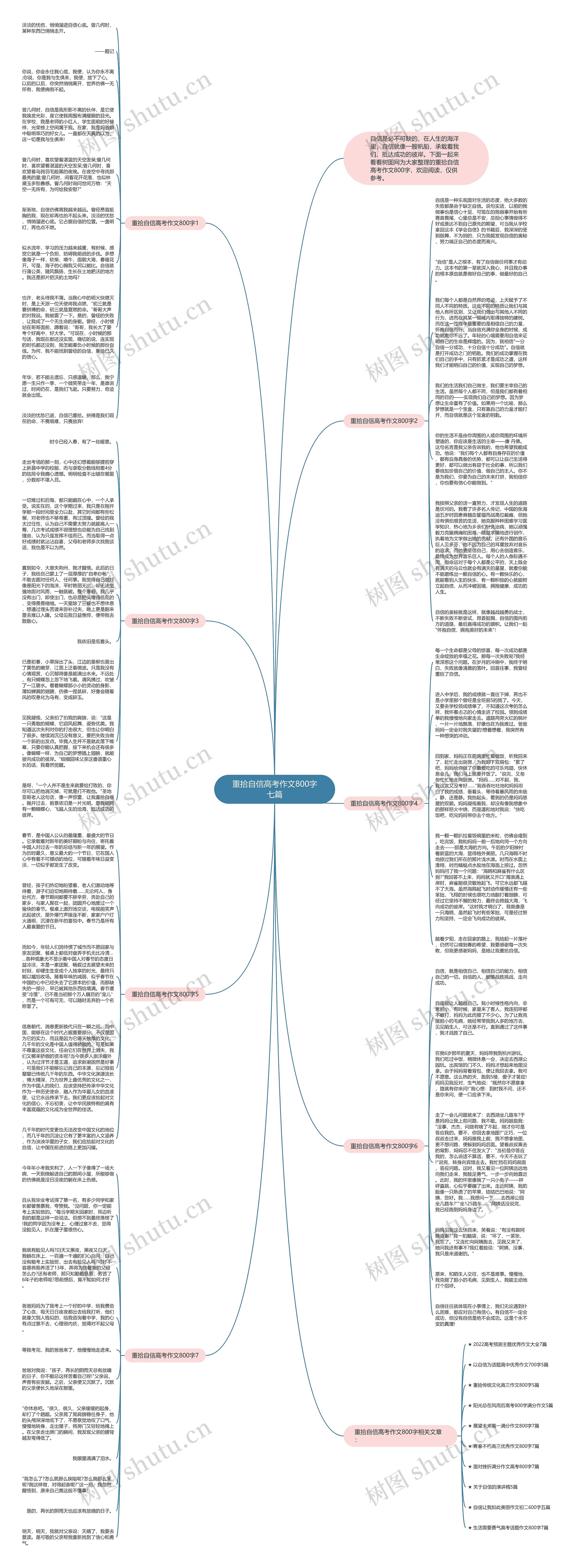 重拾自信高考作文800字七篇思维导图