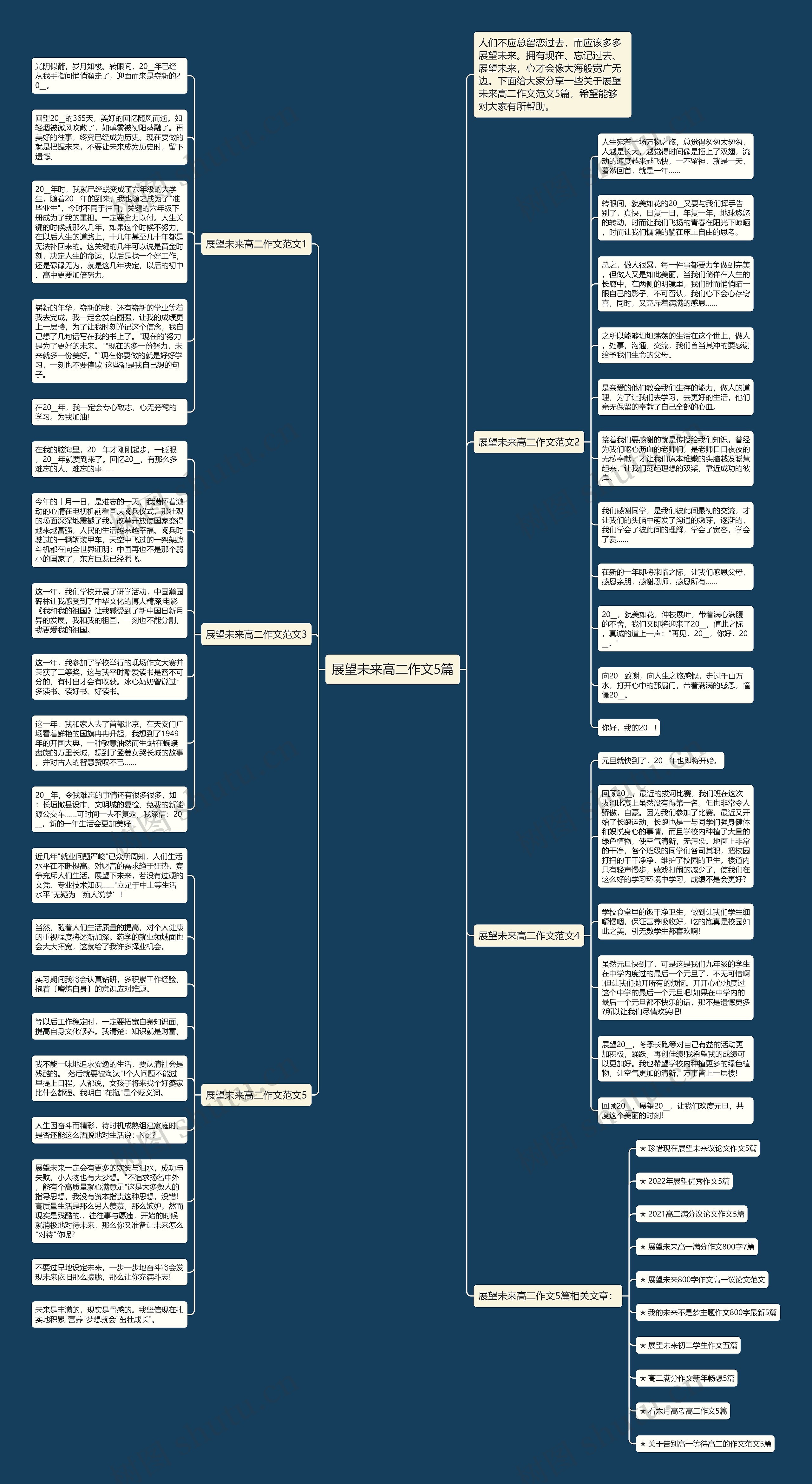 展望未来高二作文5篇思维导图