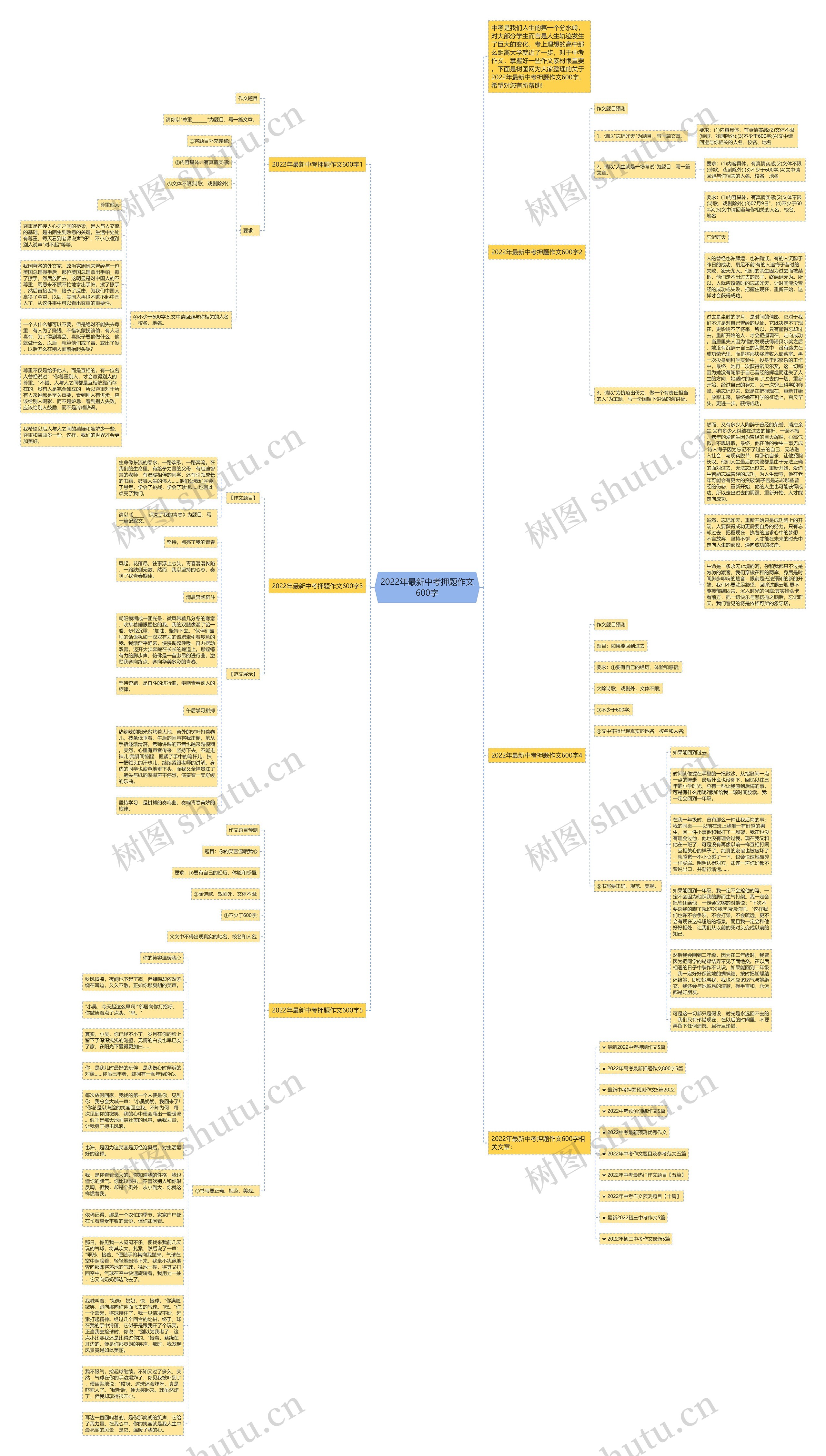 2022年最新中考押题作文600字思维导图