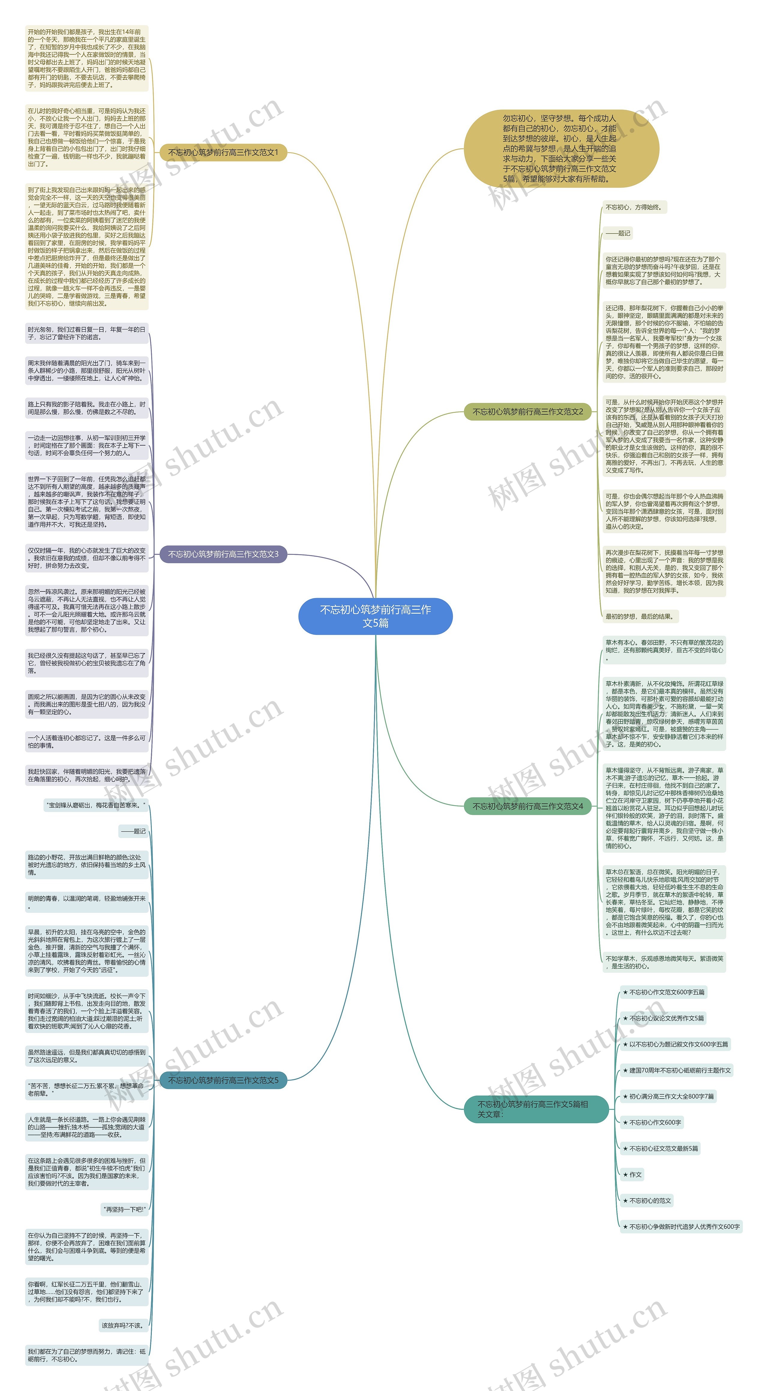 不忘初心筑梦前行高三作文5篇思维导图