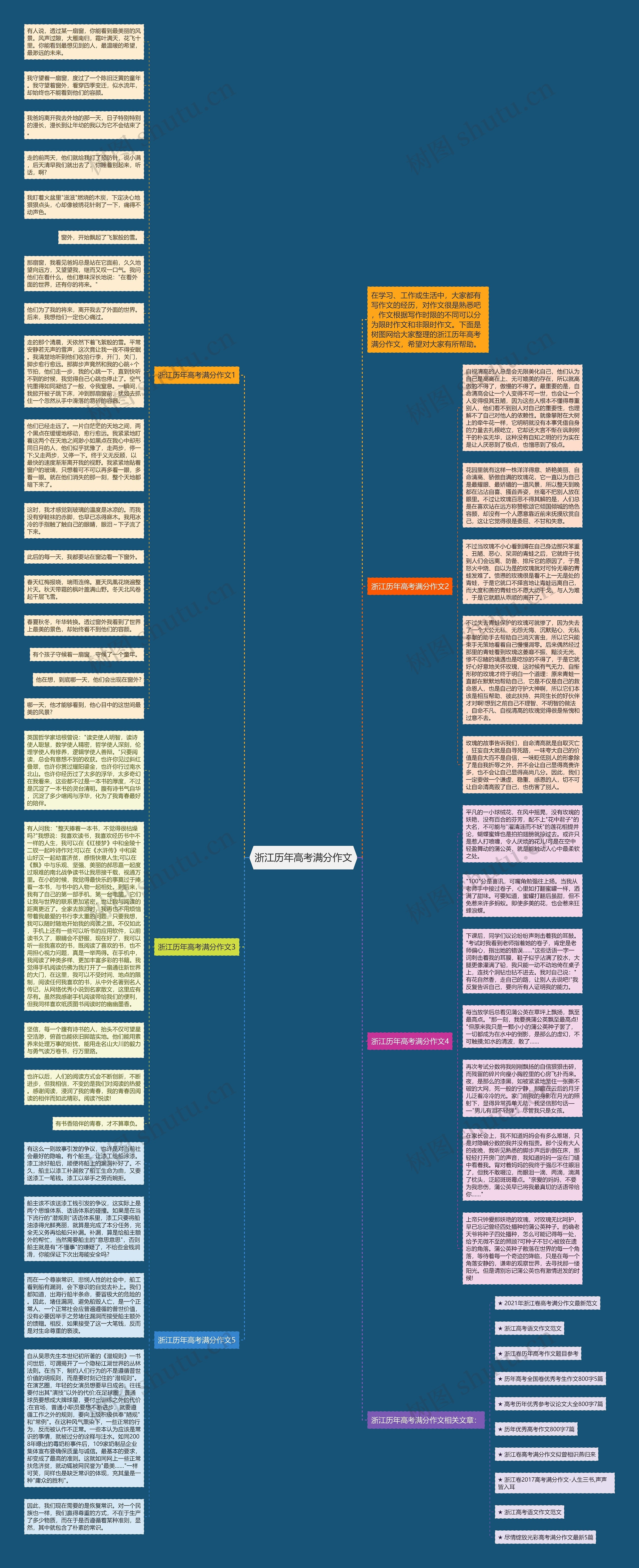 浙江历年高考满分作文思维导图