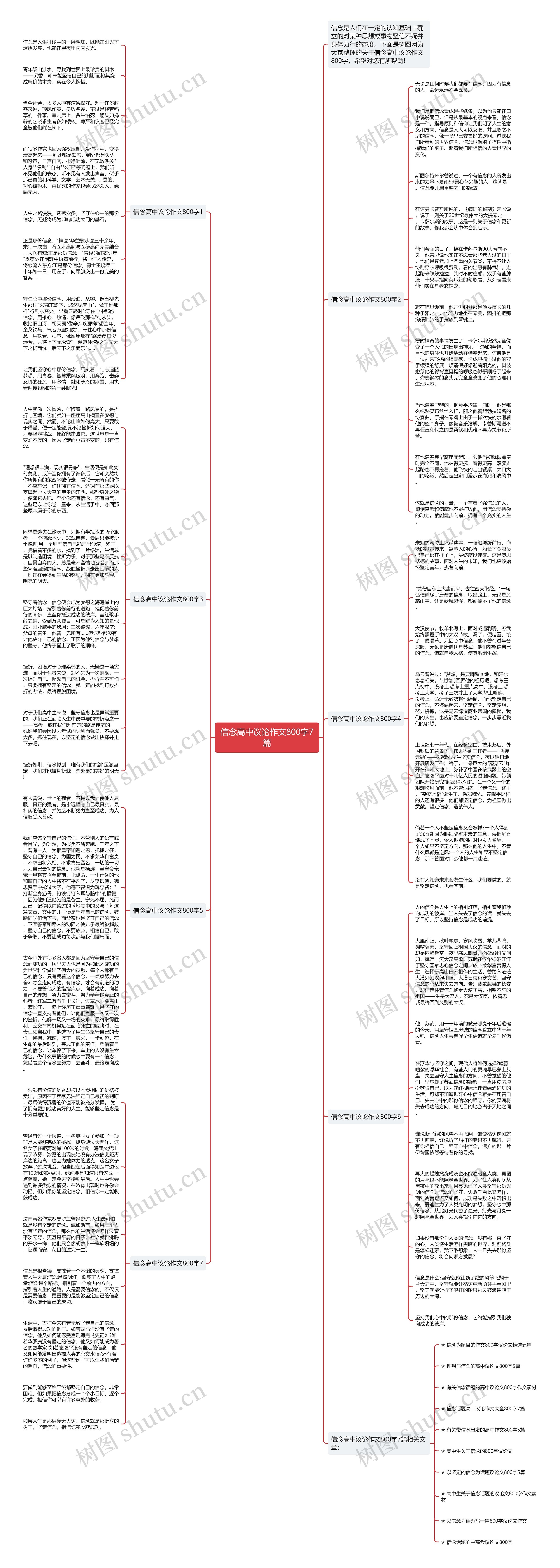 信念高中议论作文800字7篇思维导图
