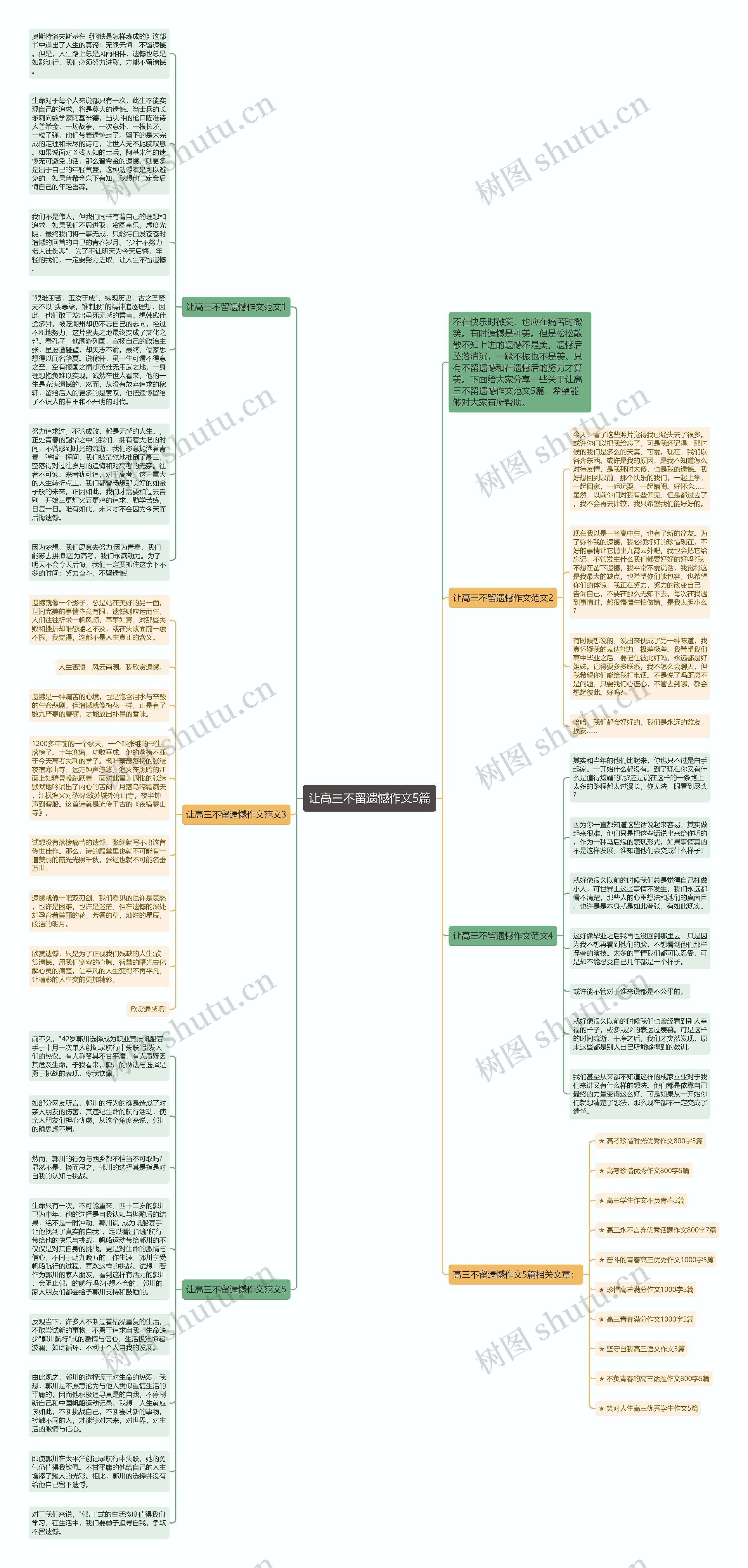 让高三不留遗憾作文5篇思维导图
