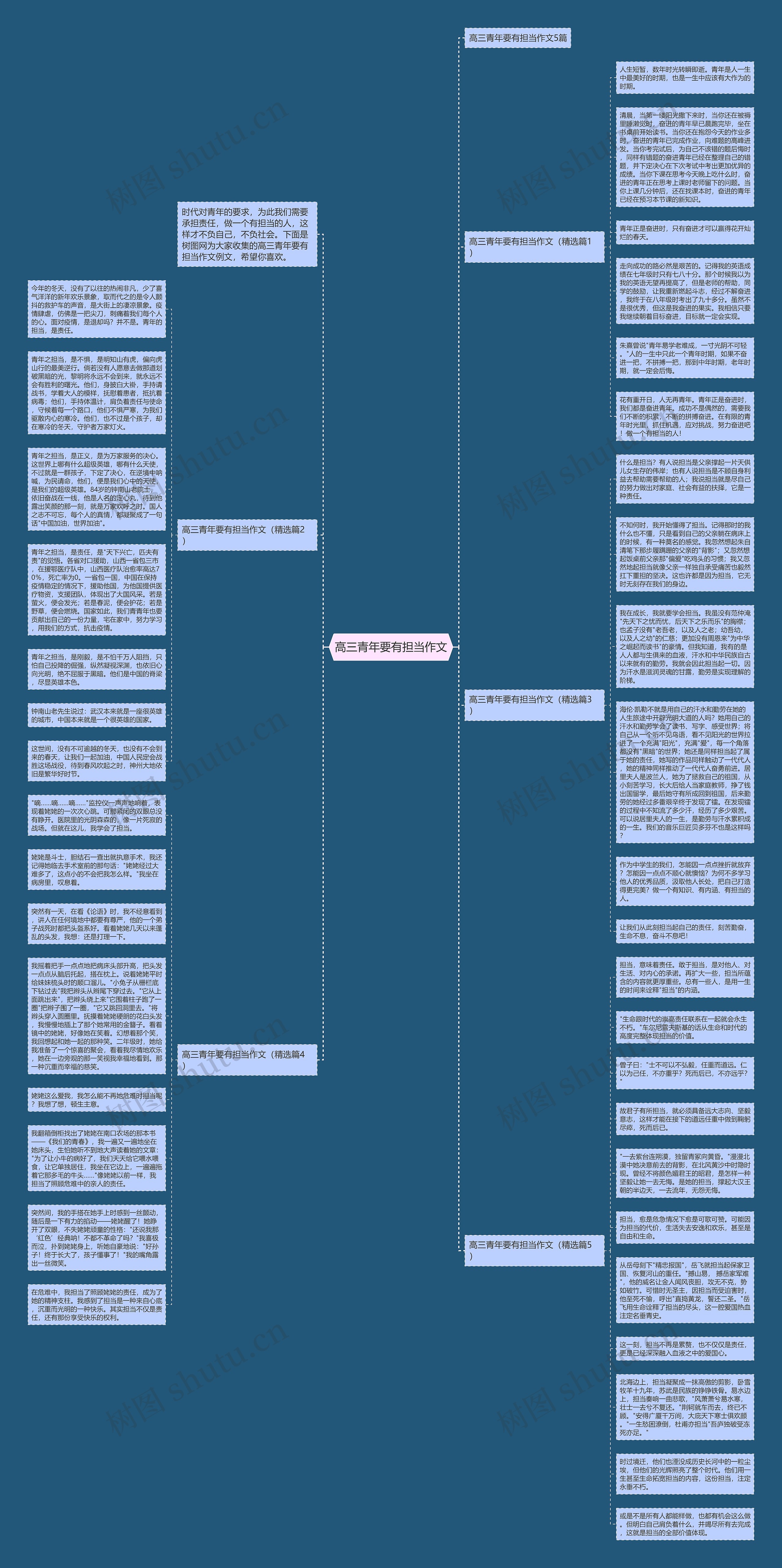 高三青年要有担当作文思维导图
