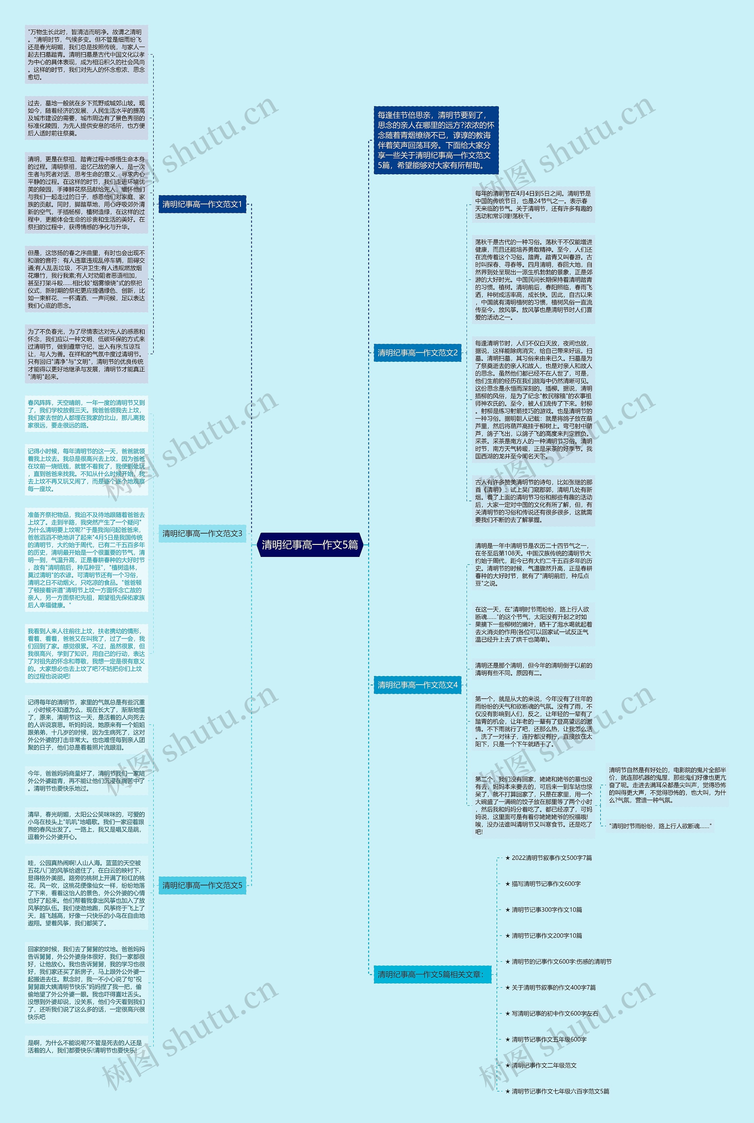 清明纪事高一作文5篇思维导图