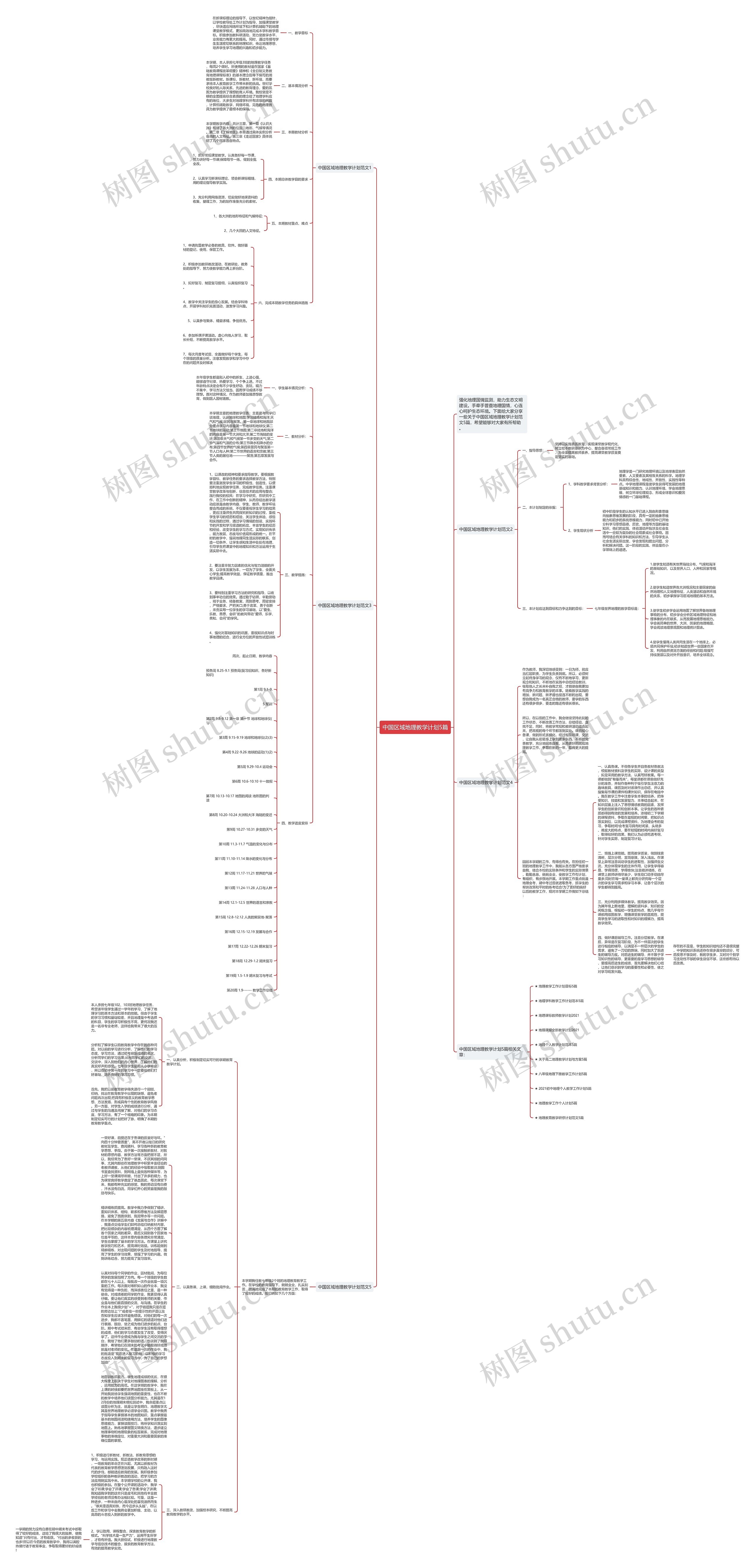 中国区域地理教学计划5篇思维导图