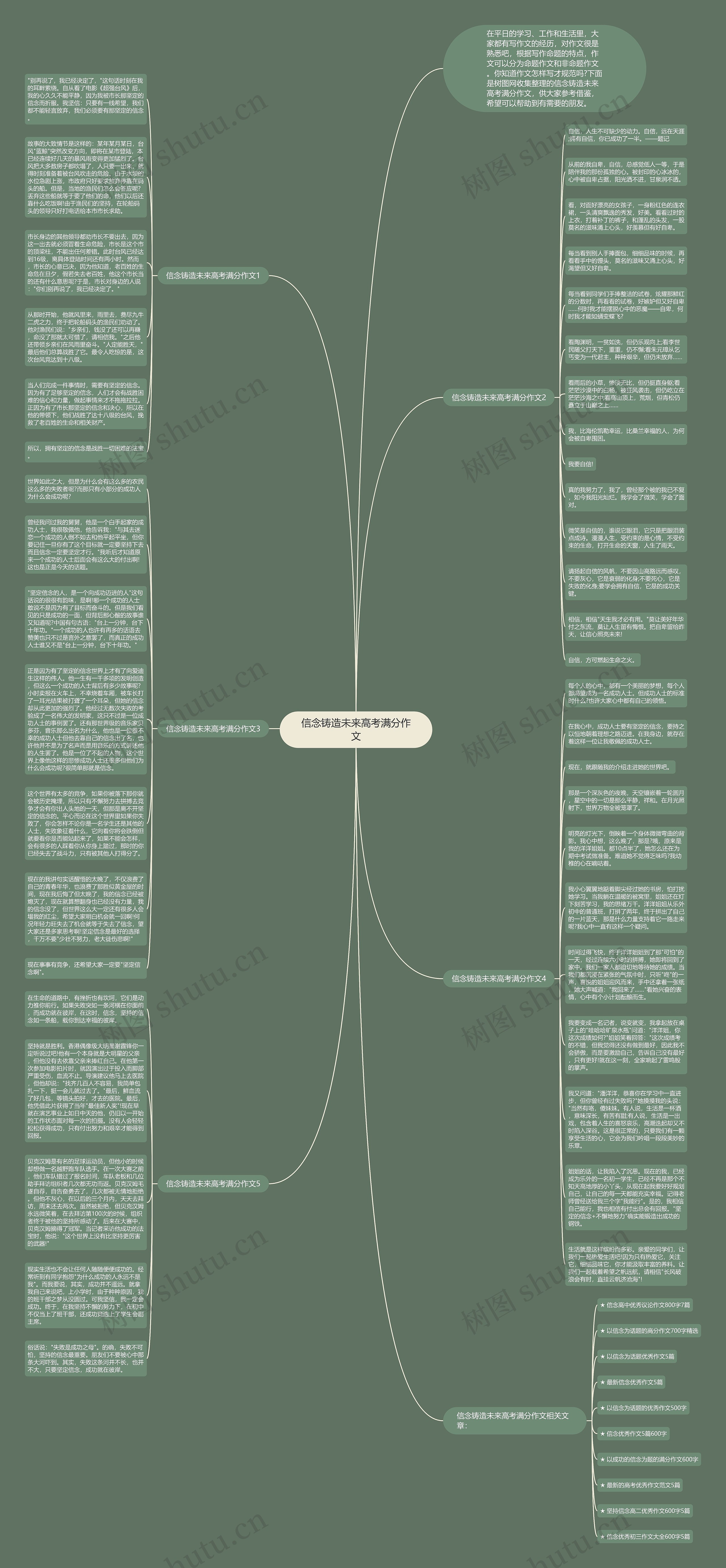 信念铸造未来高考满分作文思维导图