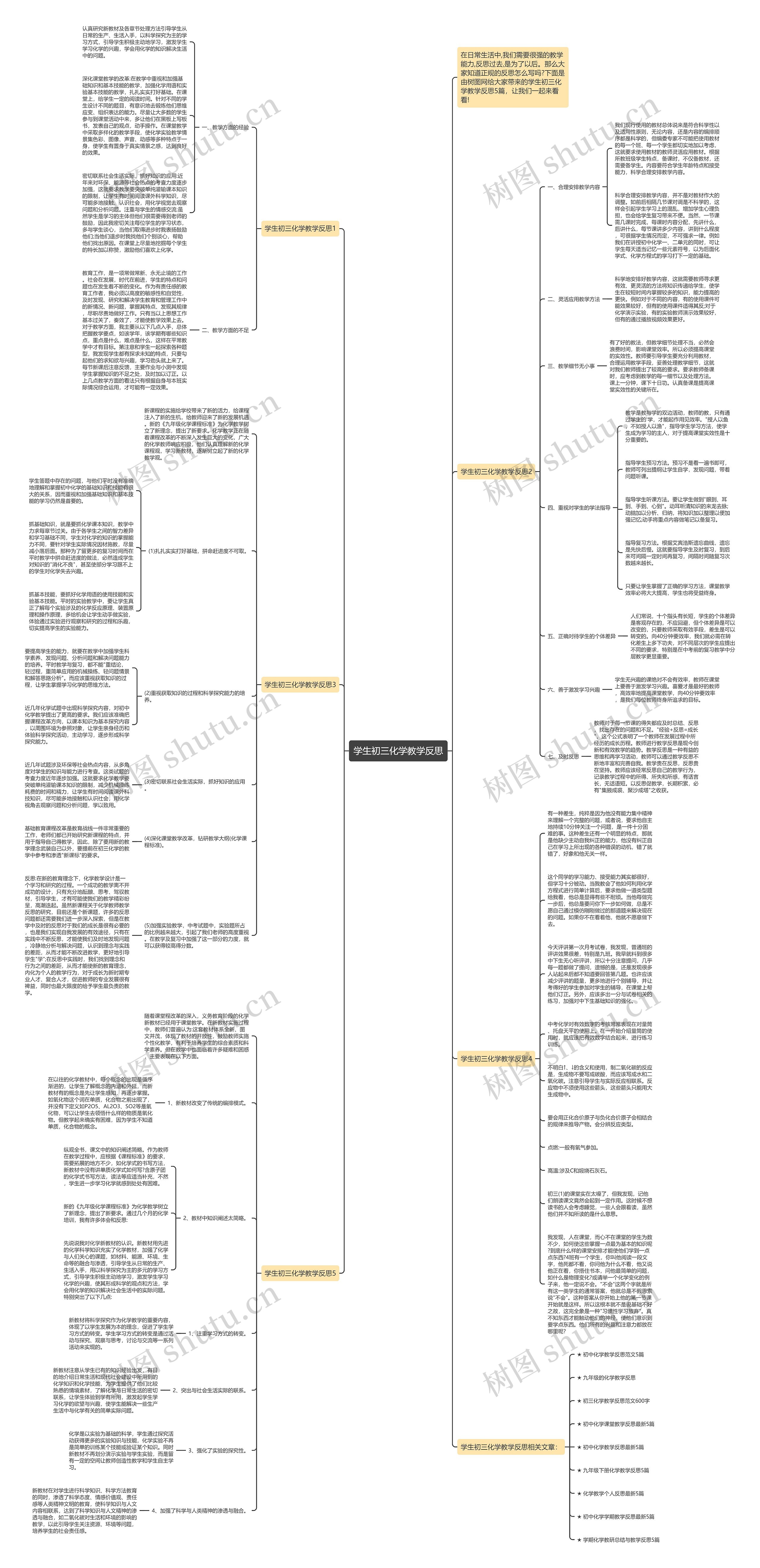 学生初三化学教学反思思维导图