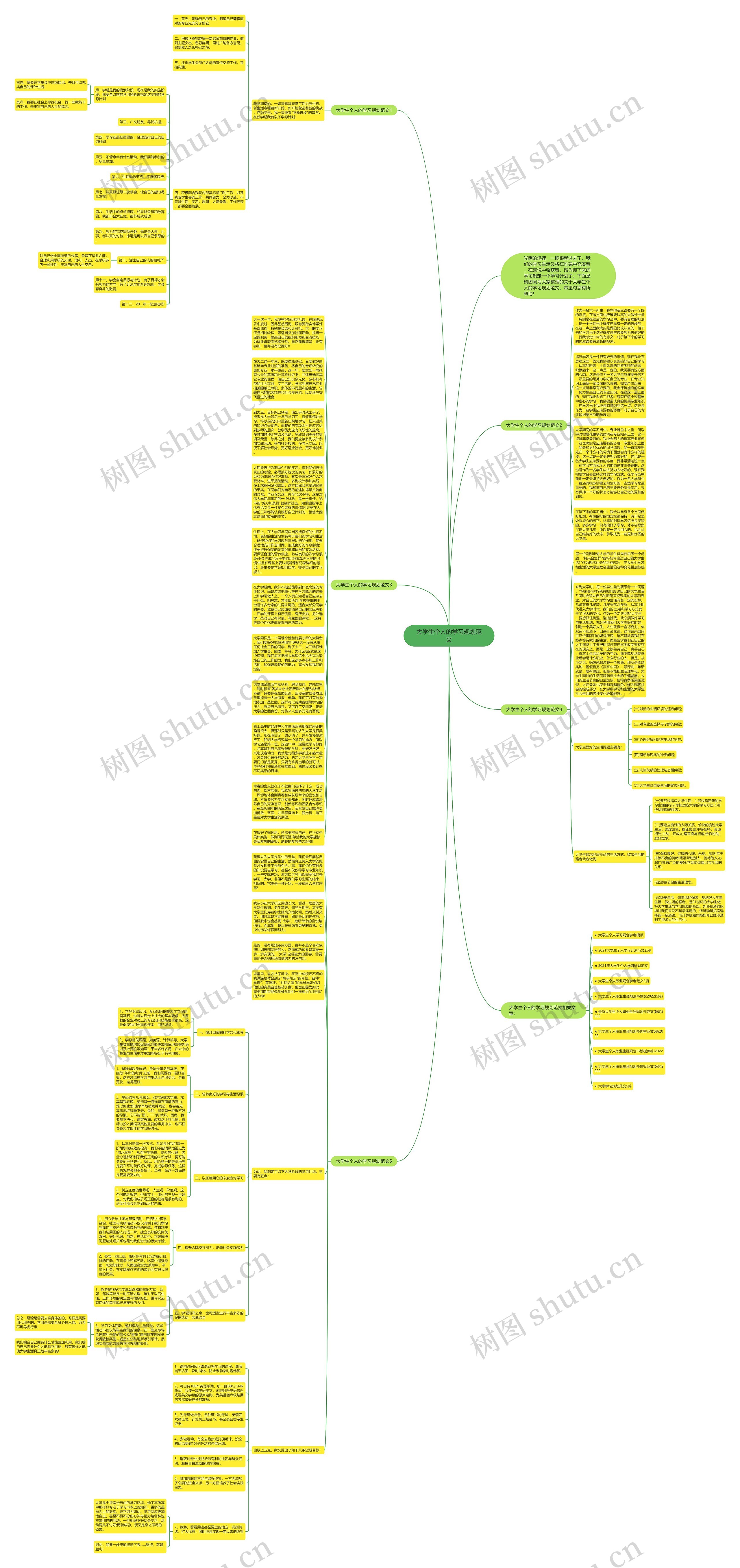 大学生个人的学习规划范文思维导图高清图 大学生个人的学习规划范文思维导图