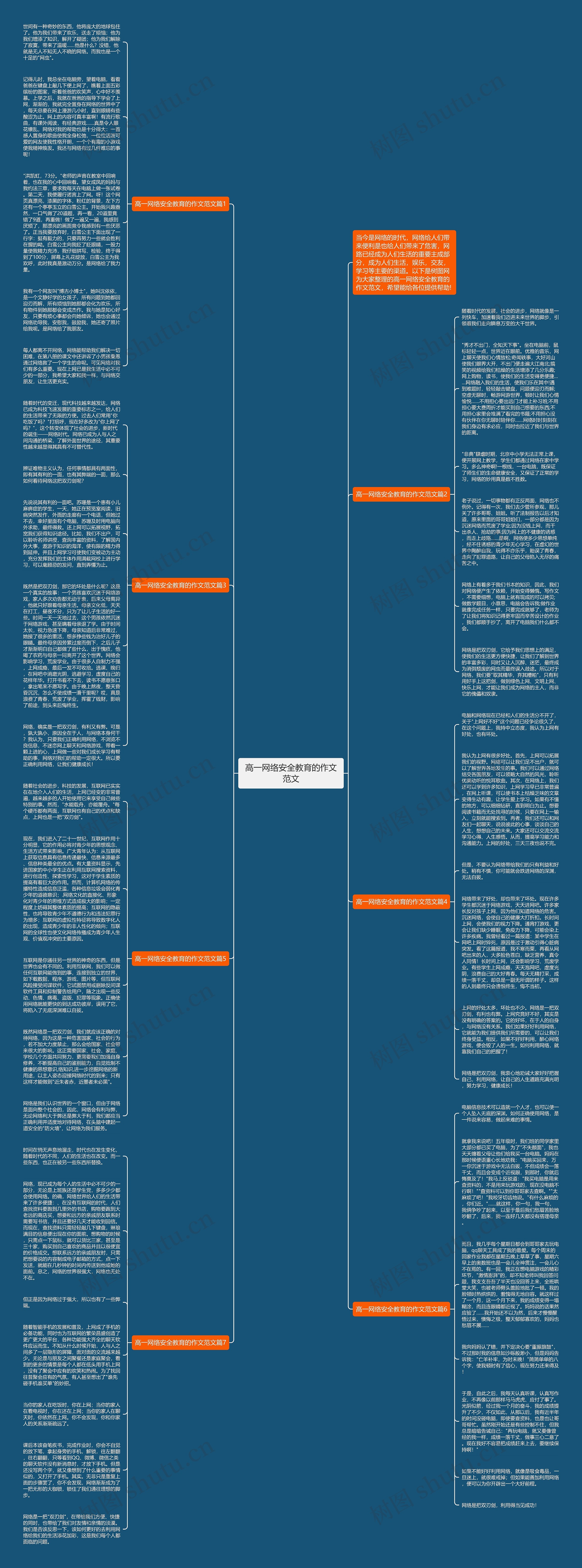高一网络安全教育的作文范文思维导图