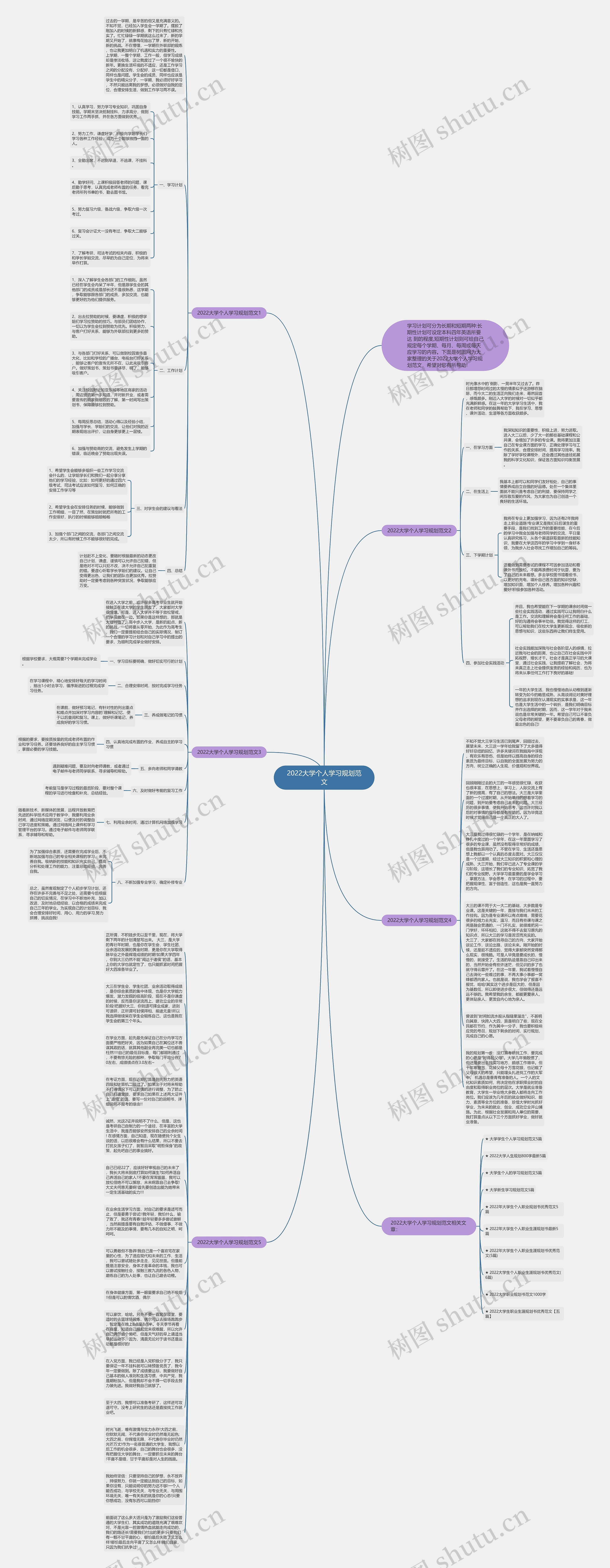 2022大学个人学习规划范文思维导图
