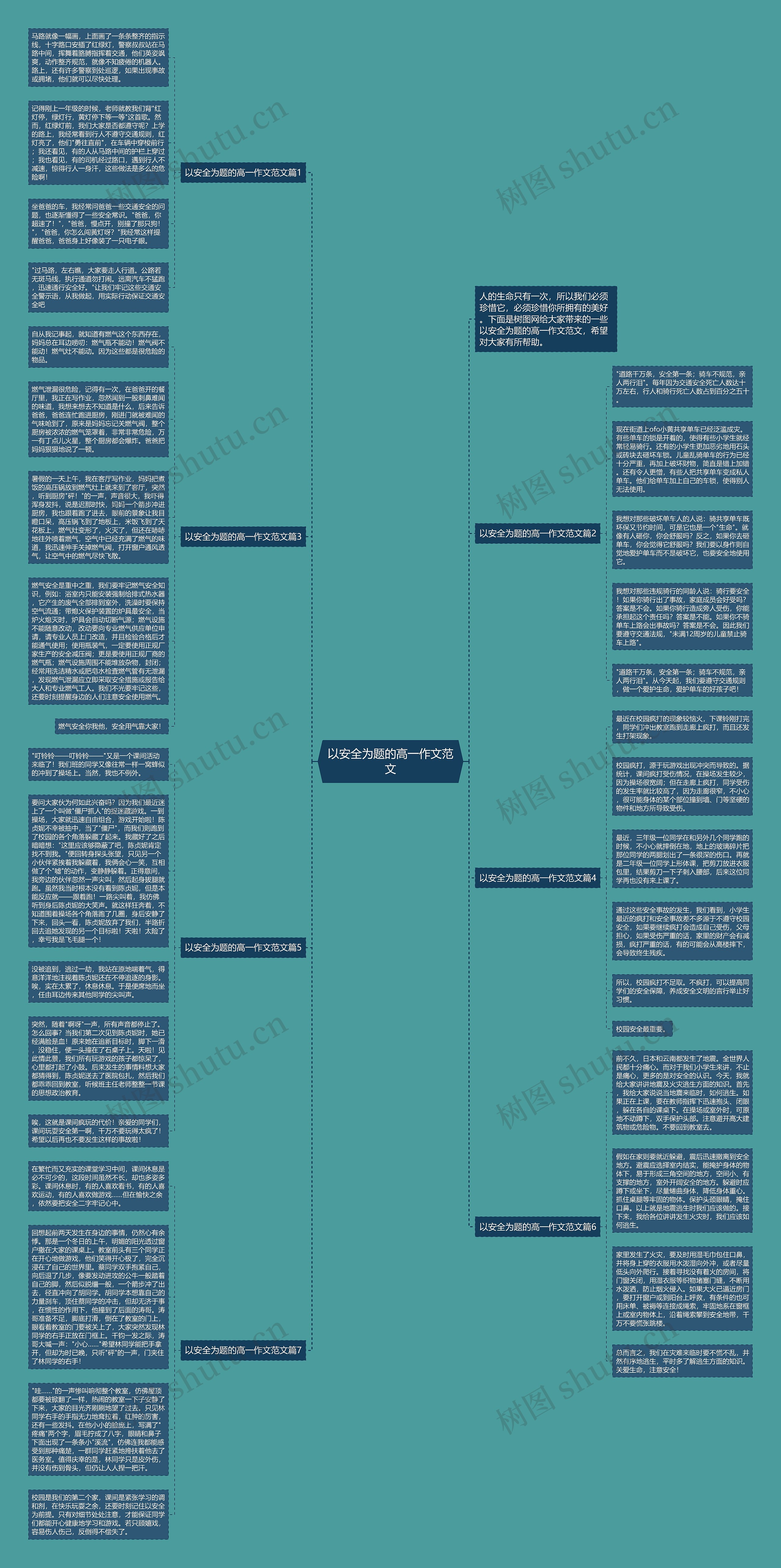 以安全为题的高一作文范文思维导图