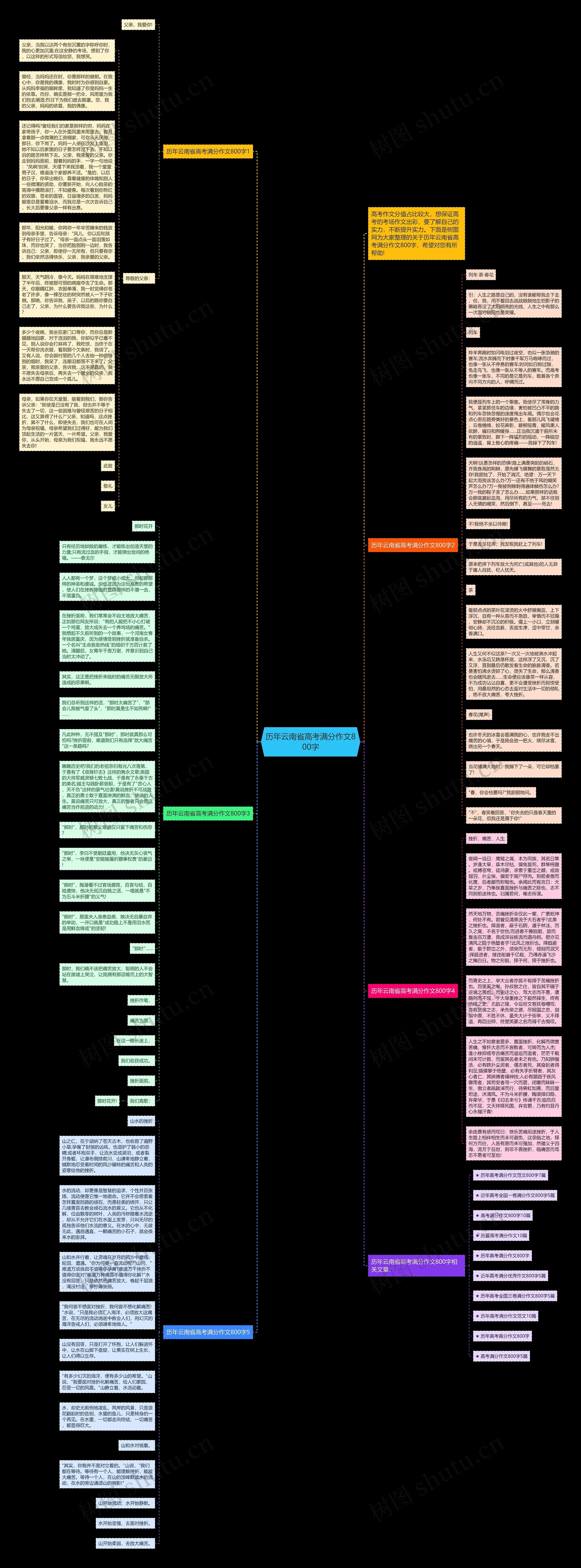 历年云南省高考满分作文800字思维导图