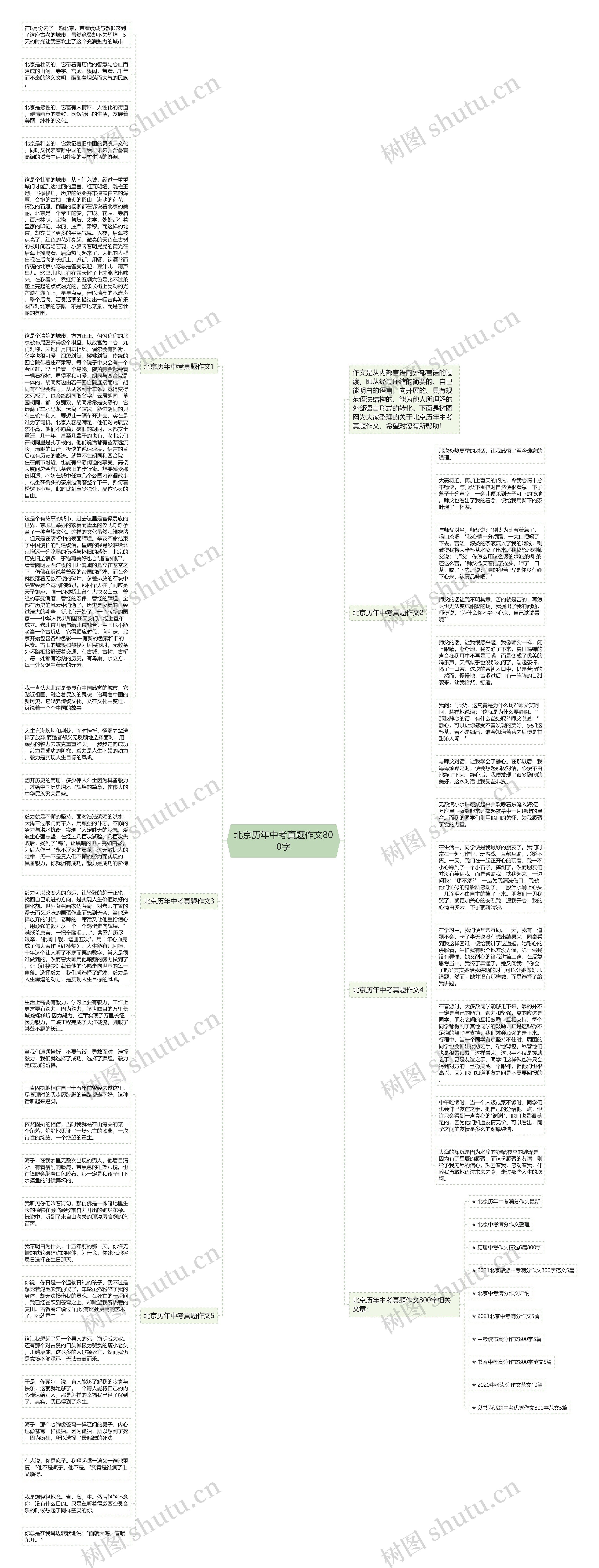北京历年中考真题作文800字思维导图