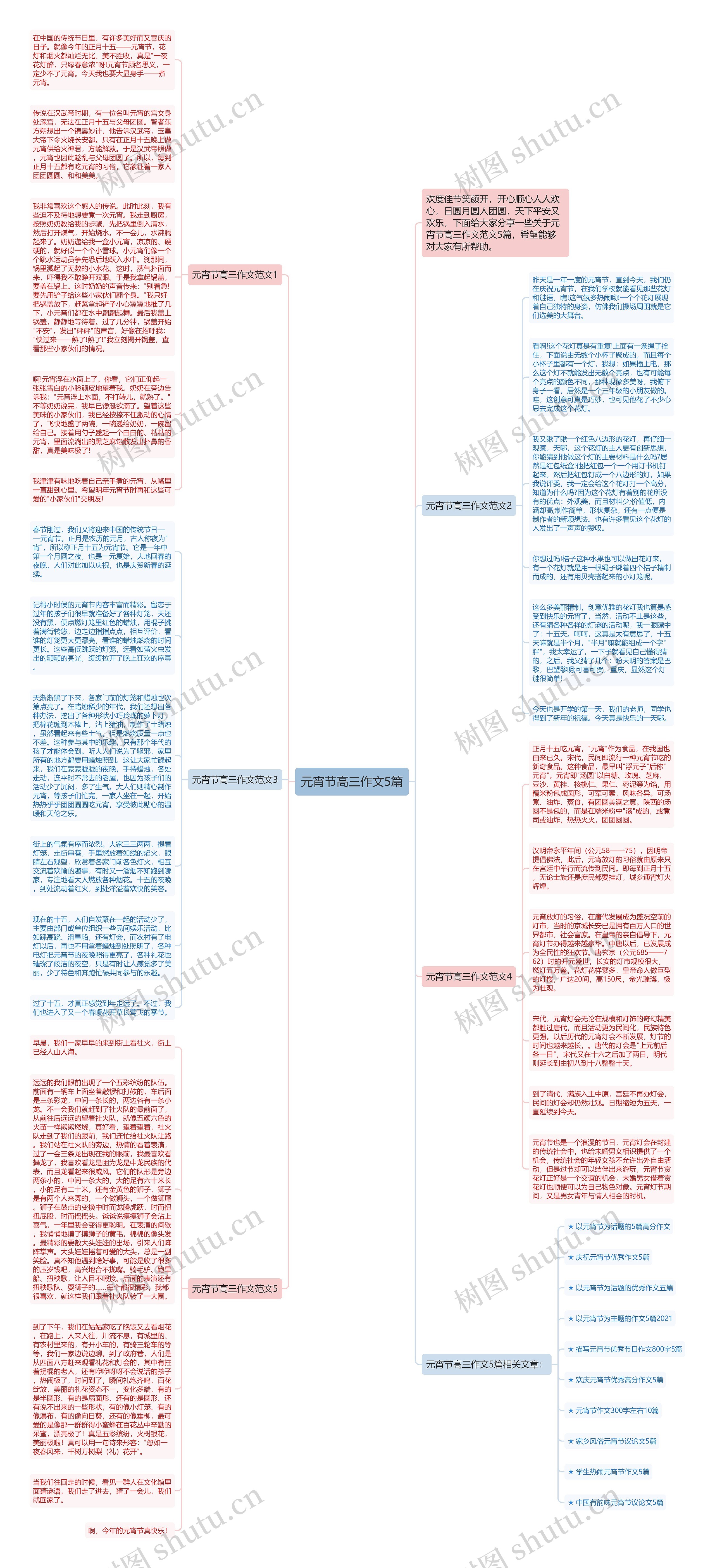 元宵节高三作文5篇思维导图