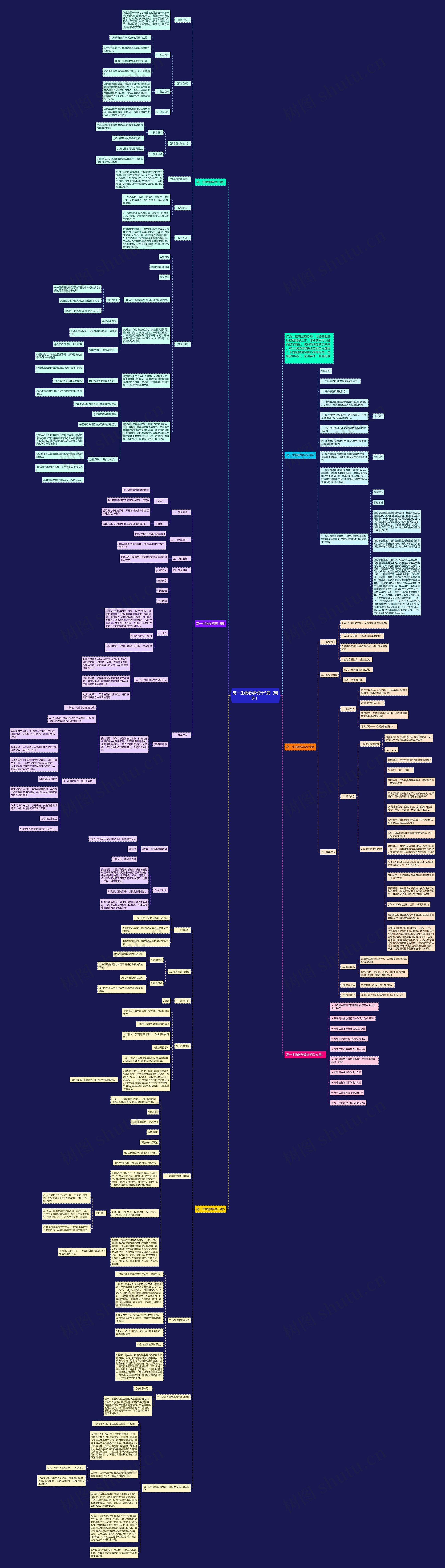 高一生物教学设计5篇（精选）思维导图