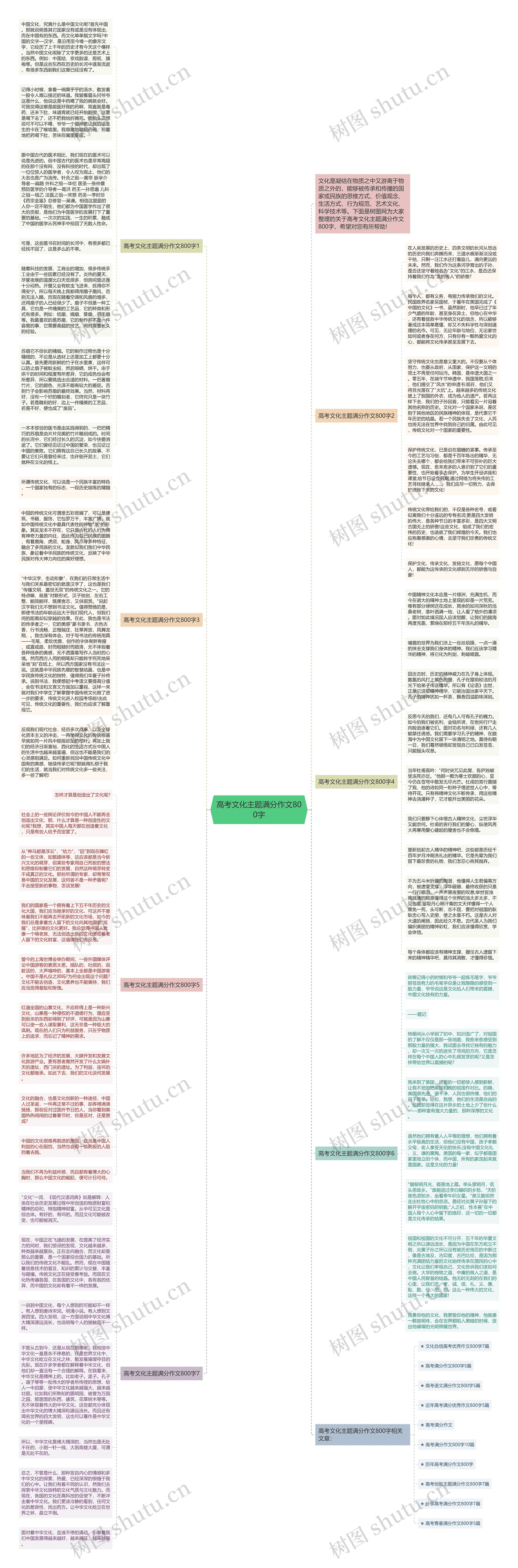 高考文化主题满分作文800字思维导图