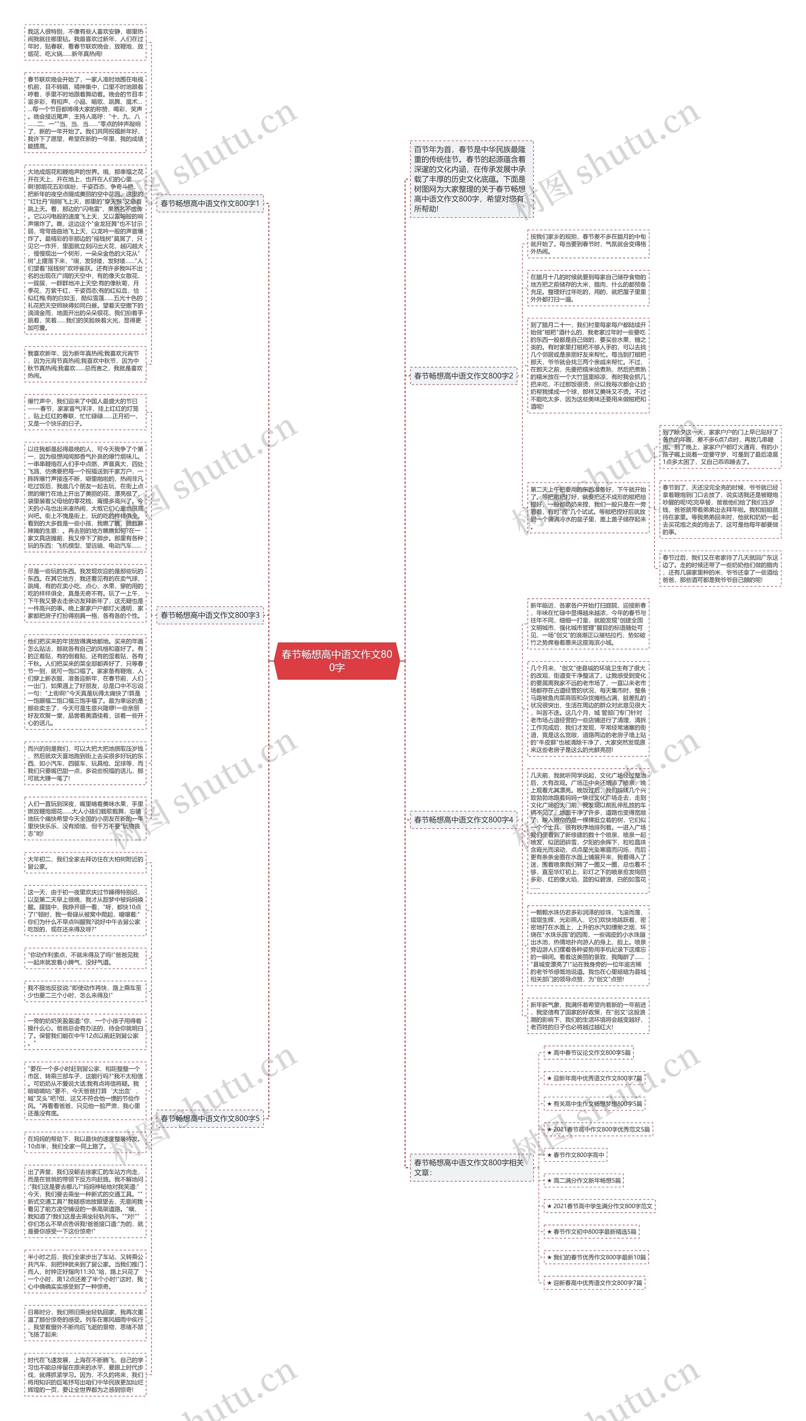 春节畅想高中语文作文800字思维导图