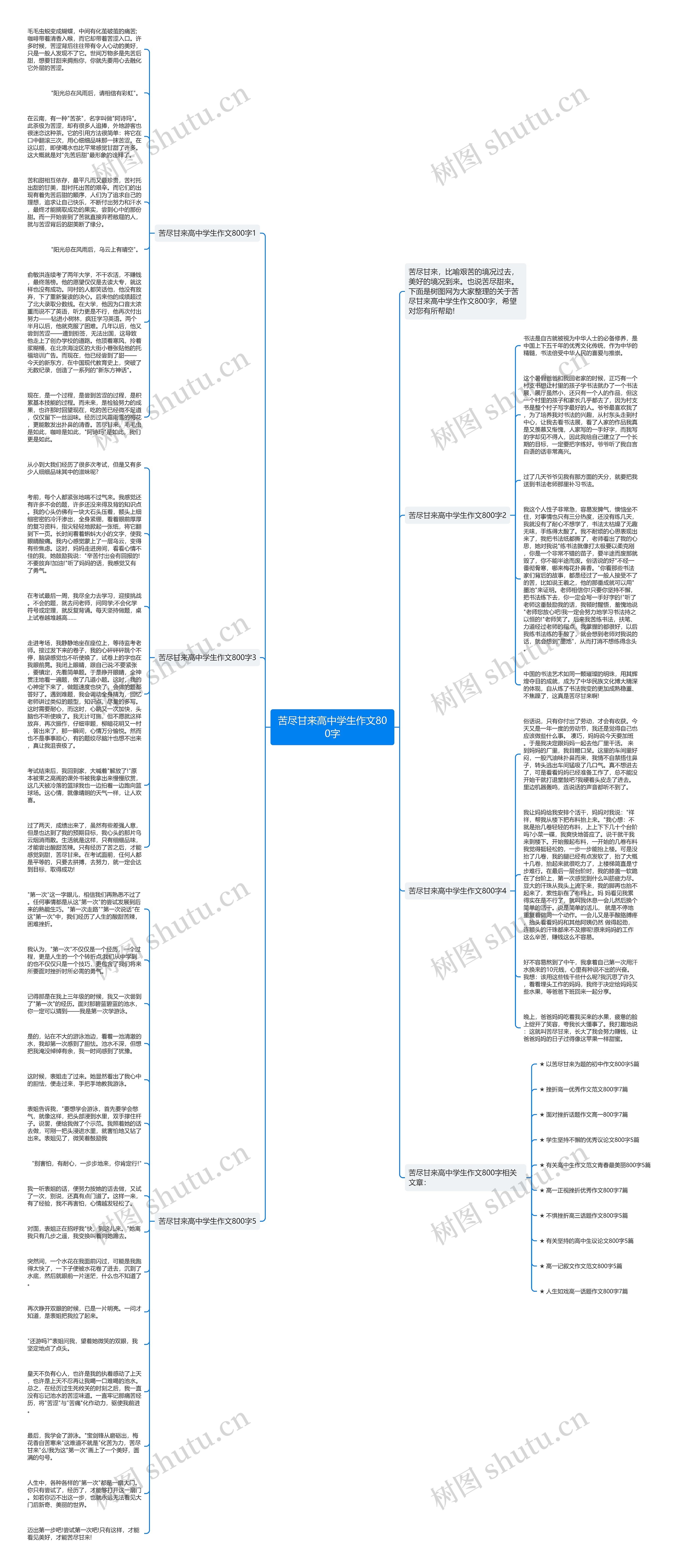 苦尽甘来高中学生作文800字思维导图