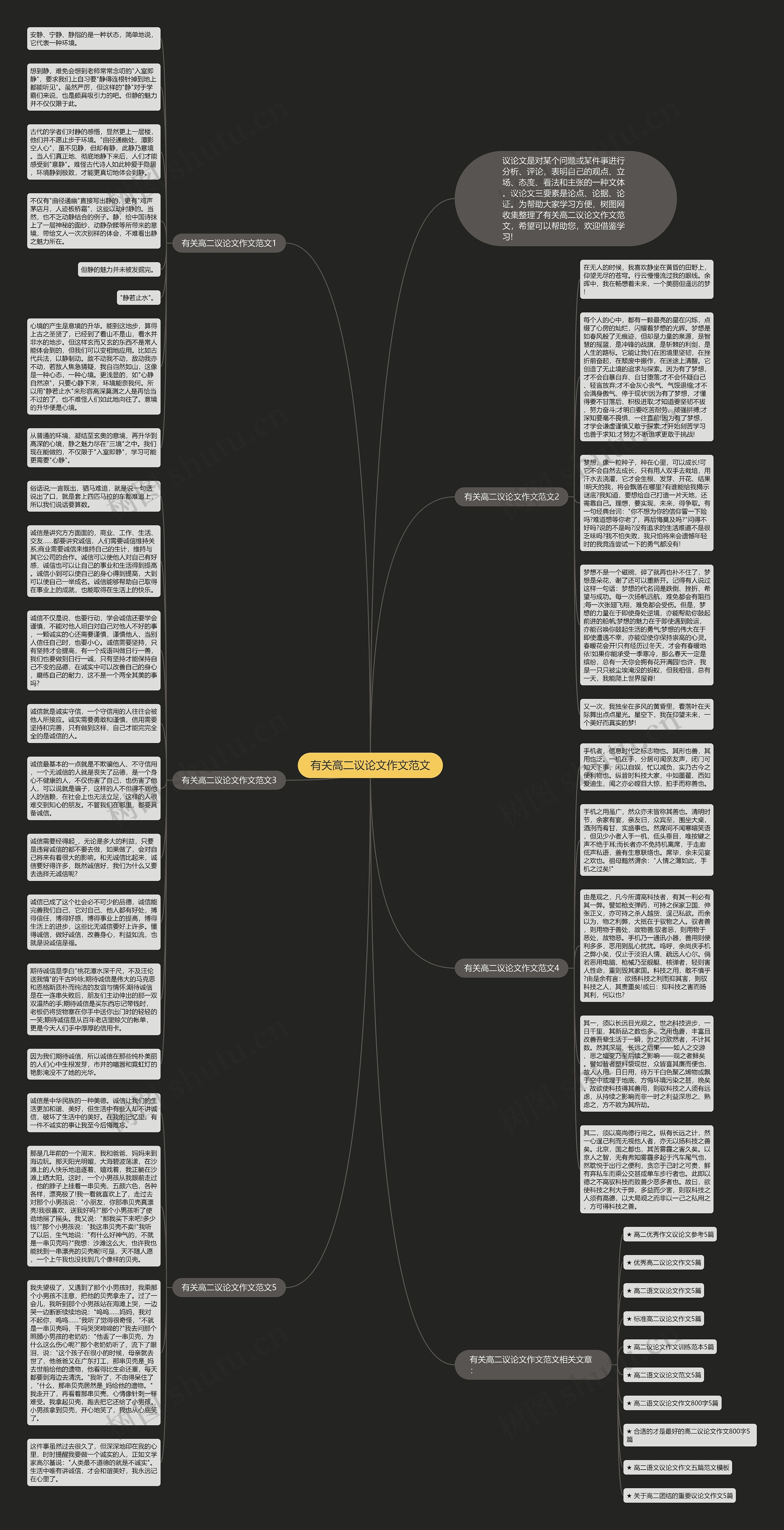 有关高二议论文作文范文思维导图