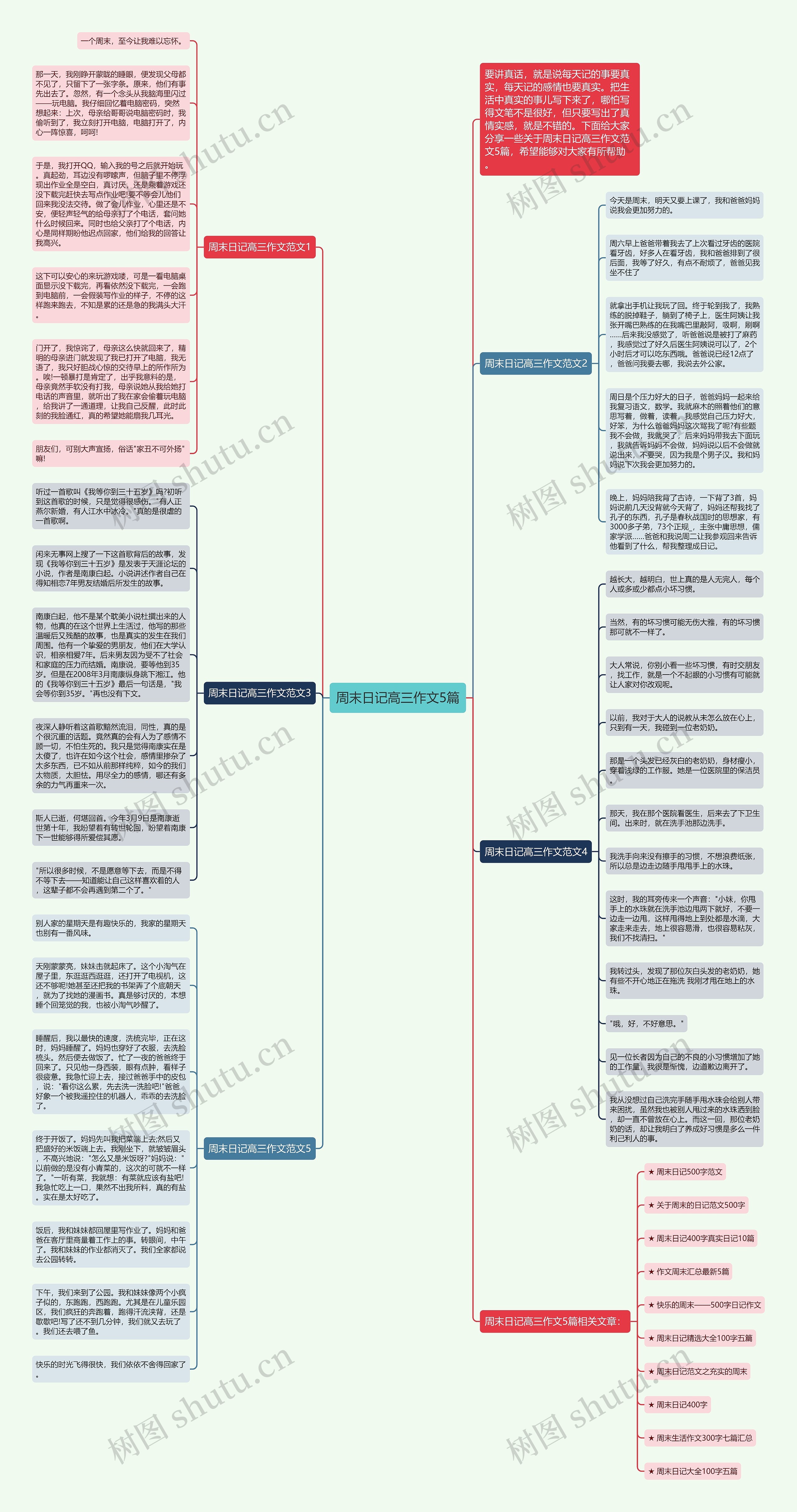 周末日记高三作文5篇思维导图