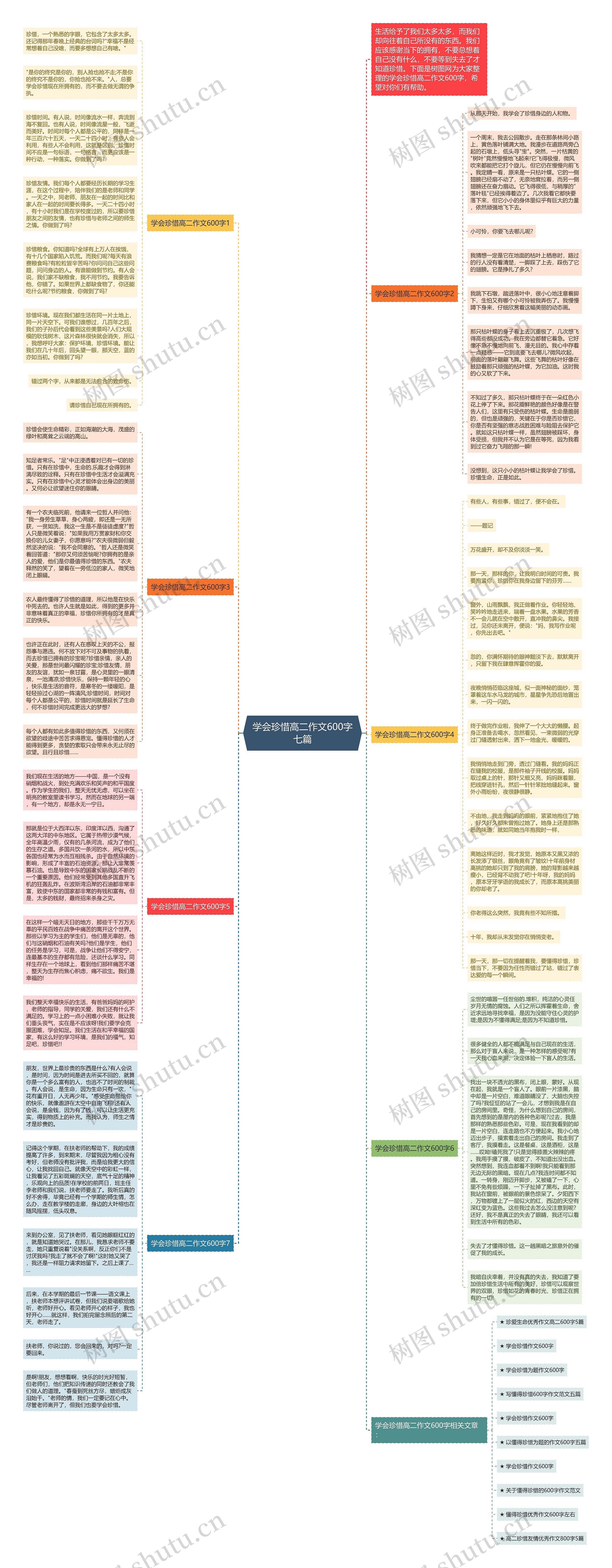 学会珍惜高二作文600字七篇思维导图