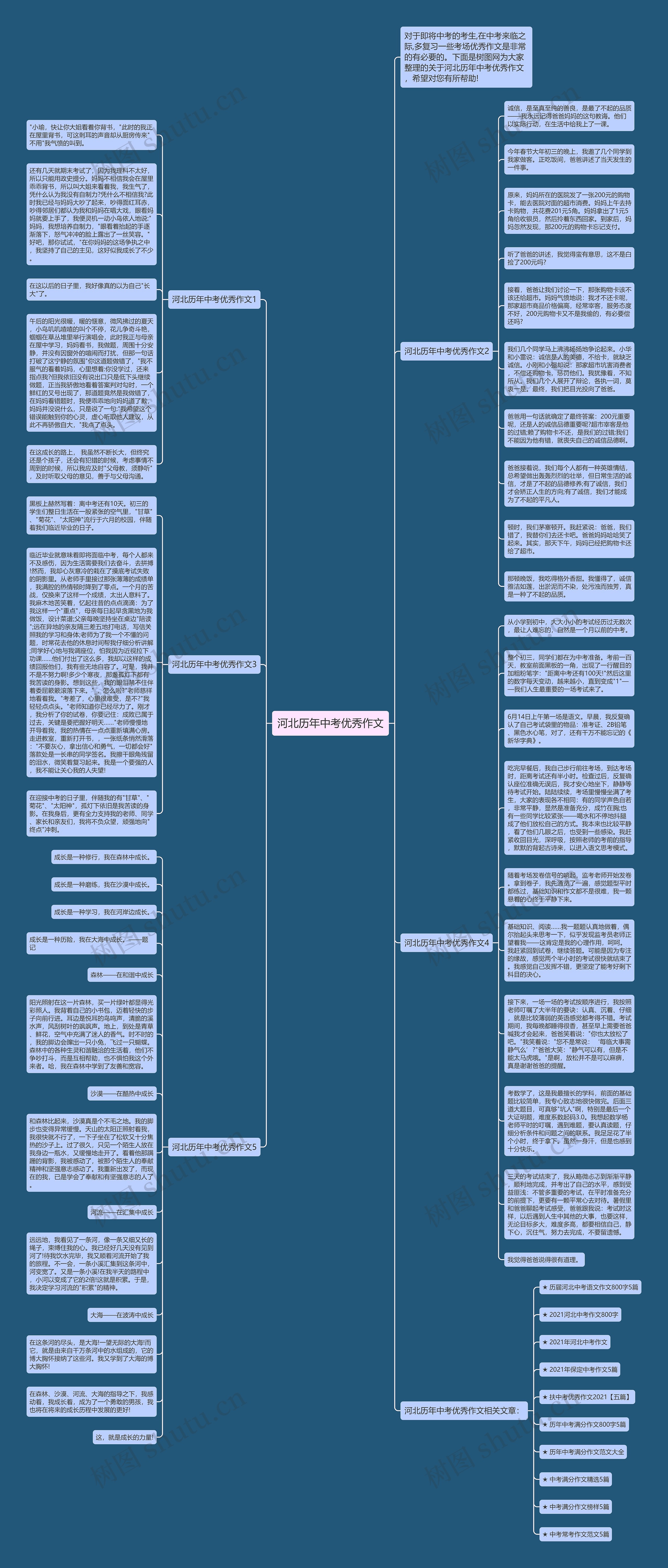 河北历年中考优秀作文思维导图