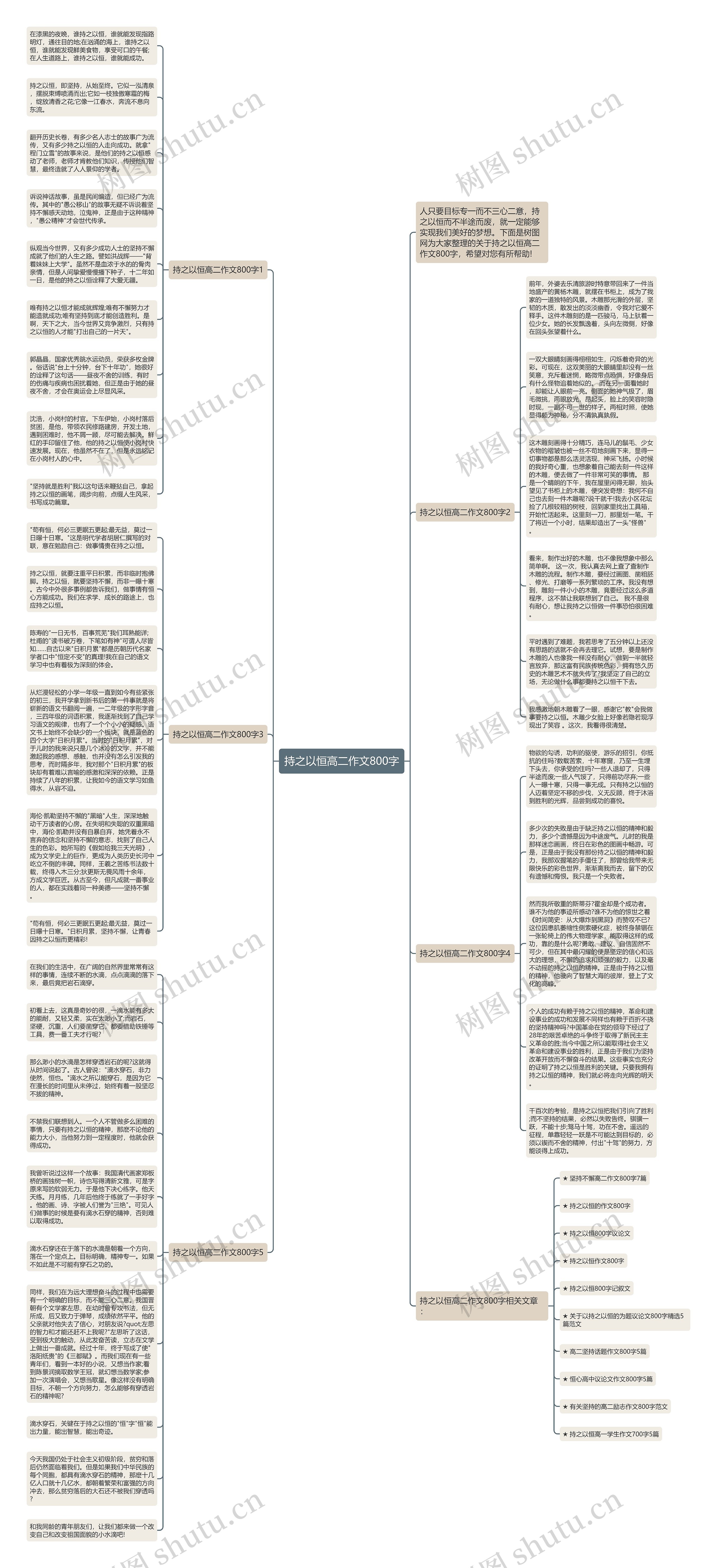 持之以恒高二作文800字思维导图