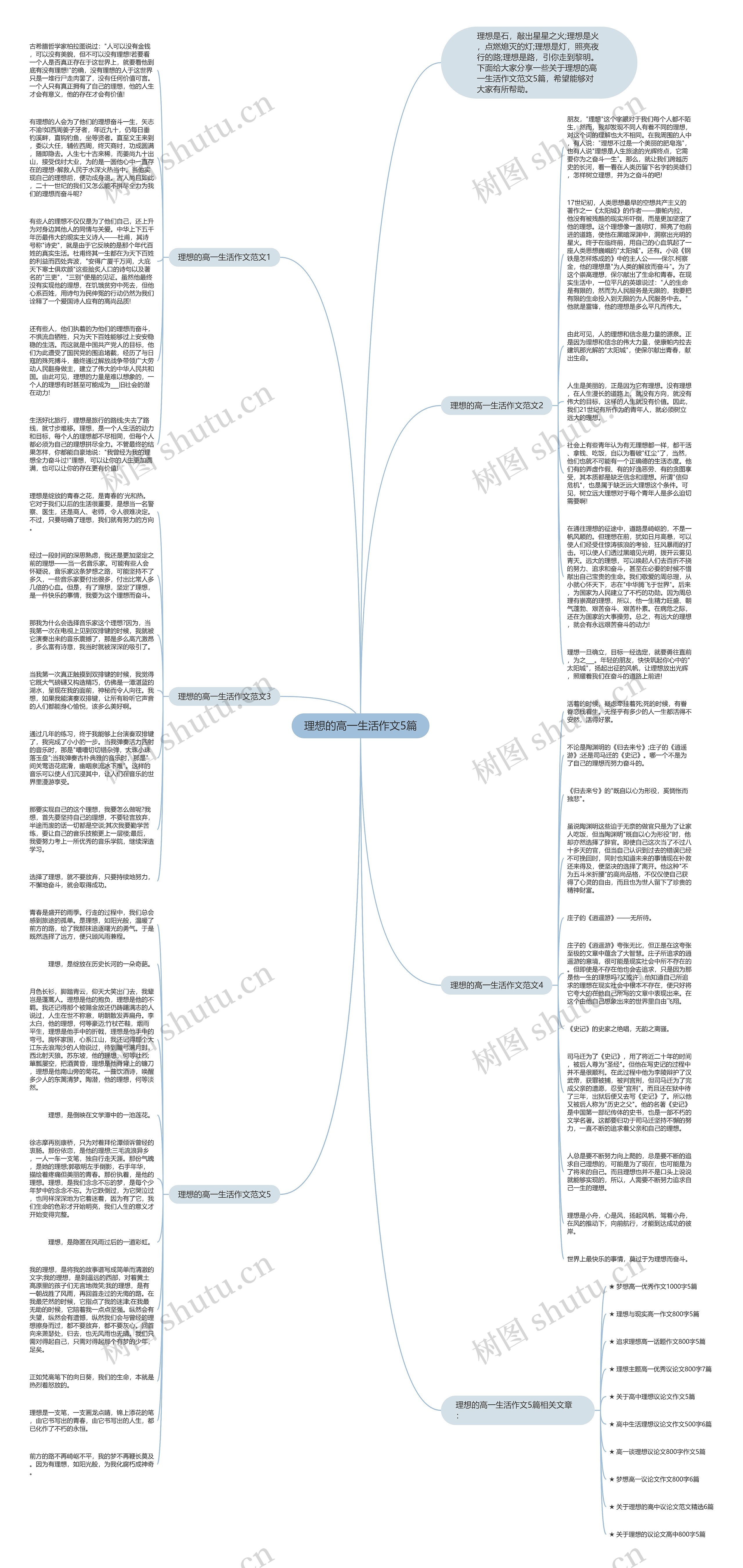 理想的高一生活作文5篇思维导图